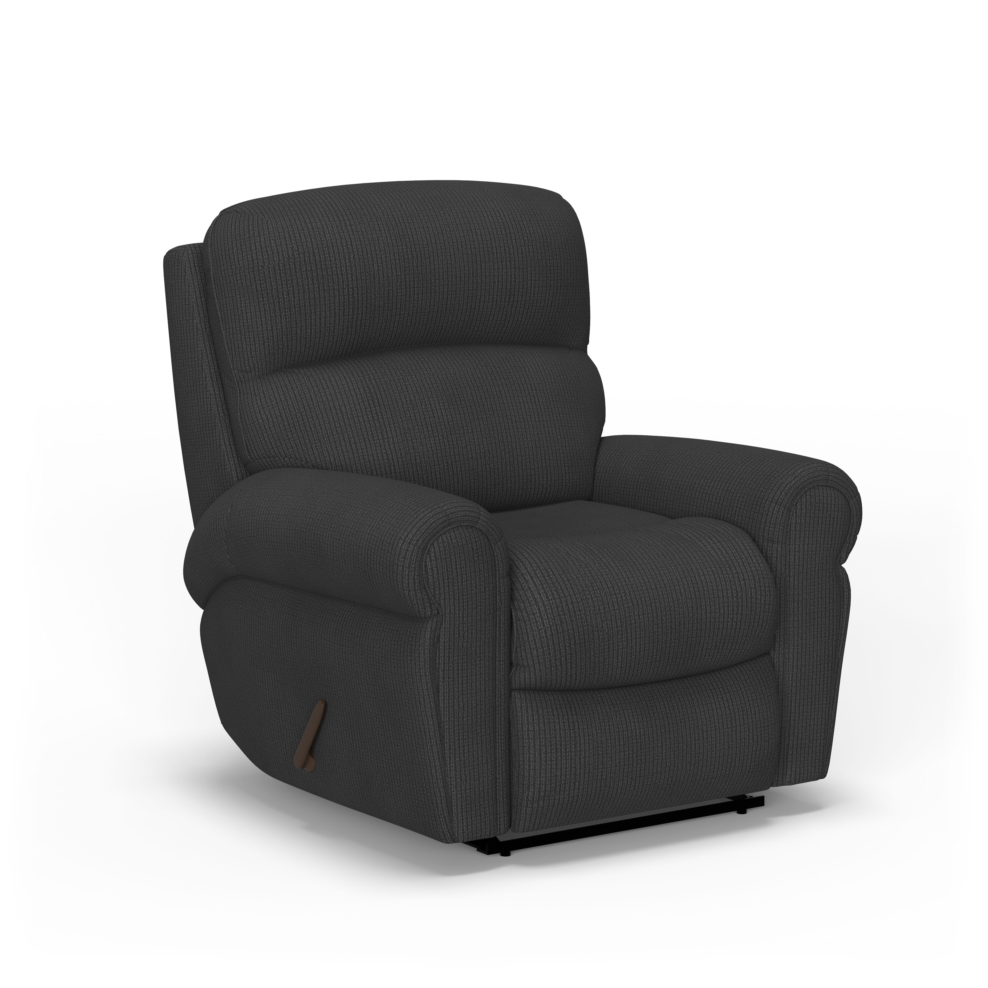 Langston - Traditional Fabric Recliner, dark gray