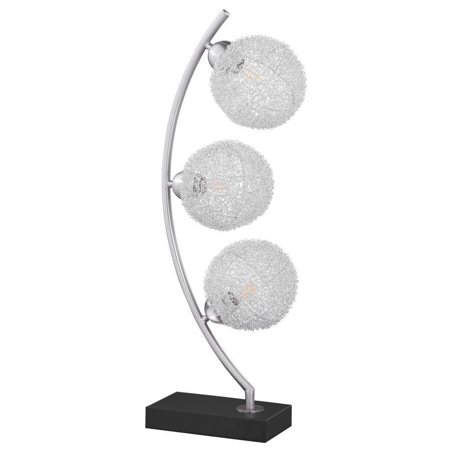 Claudia - Woven Spherical Metal Table Lamp - Black Image