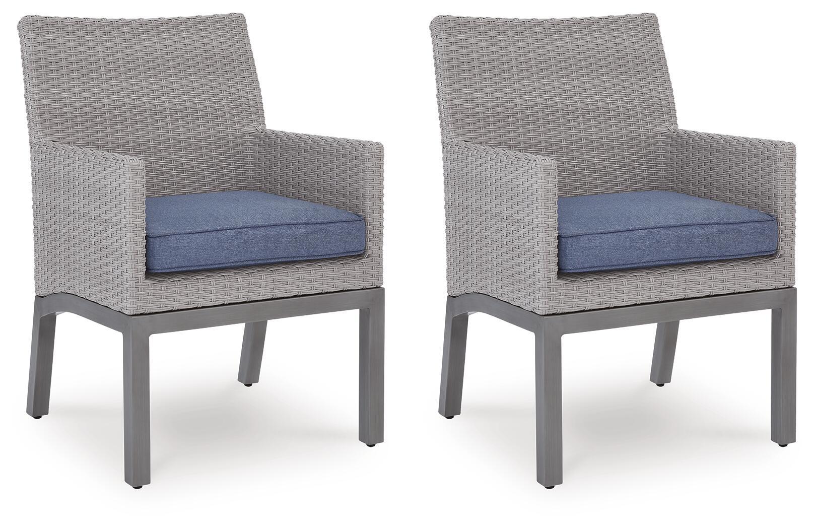 Half Moon Beach – Arm Chair With Cushion (Set of 2) – Blue / Gray