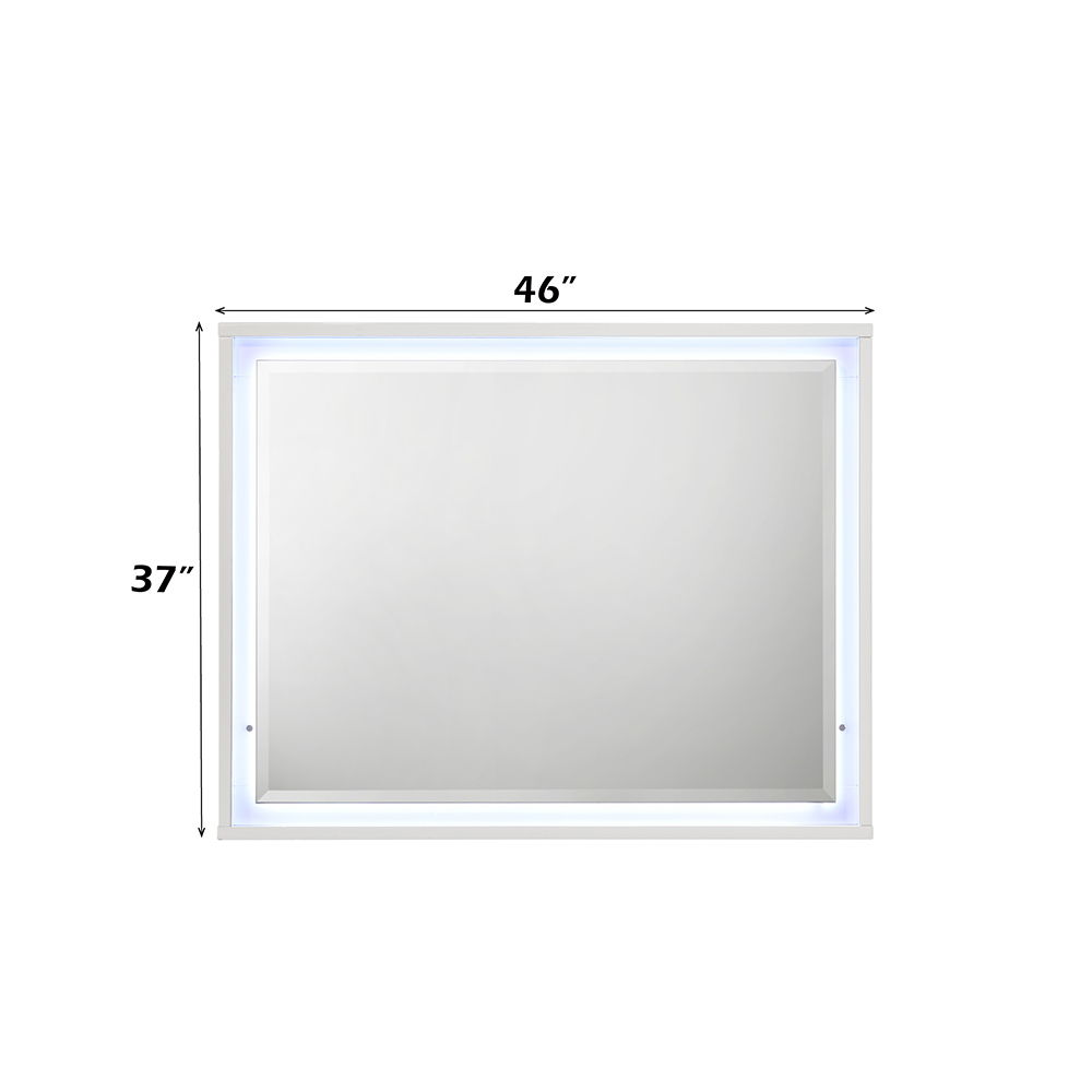 Esther - Mirror With LED - White / Silver, white, view 3