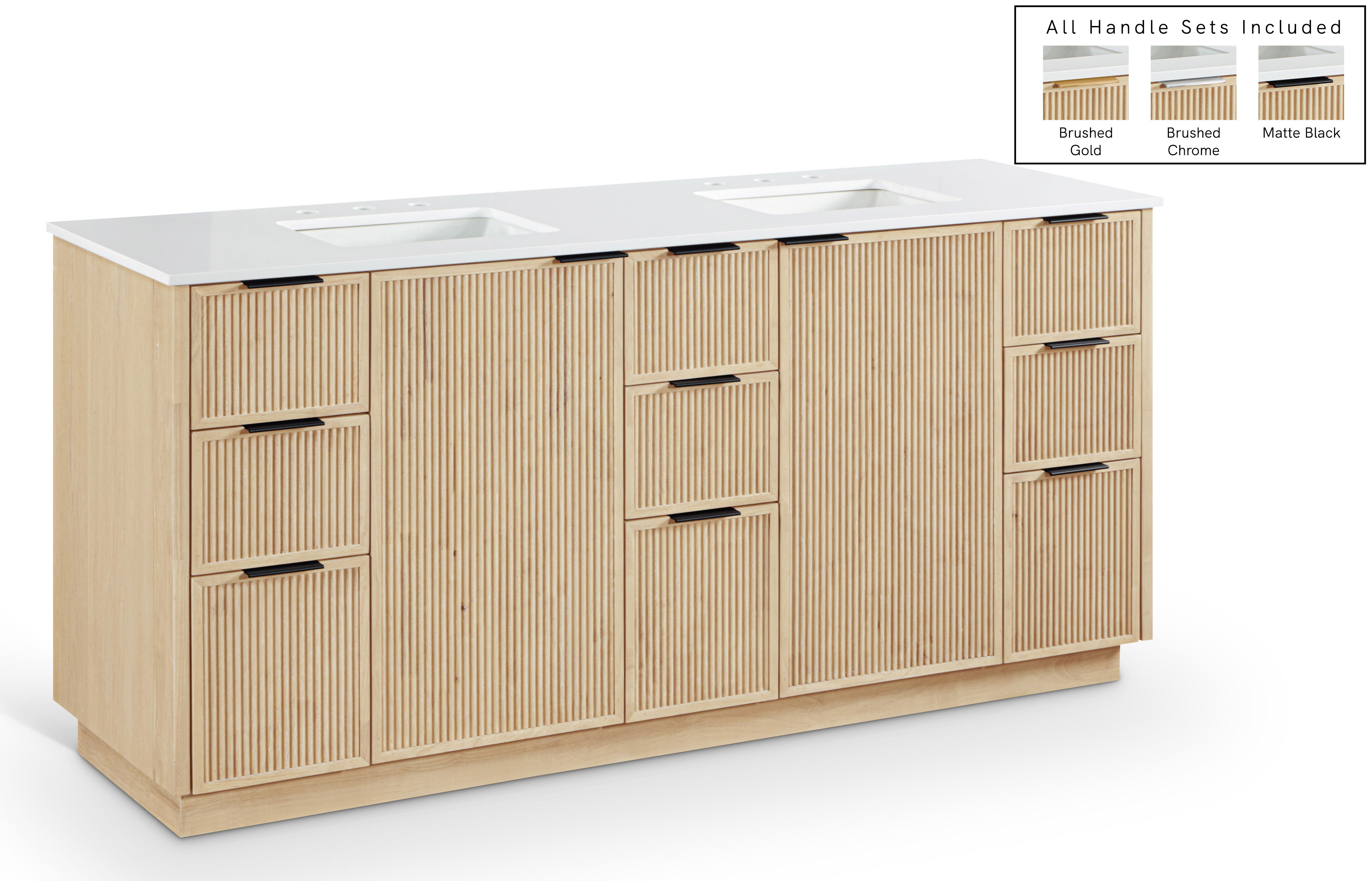 Willard - Engineered Stone And Solid Wood 72" Bathroom Vanity - Natural