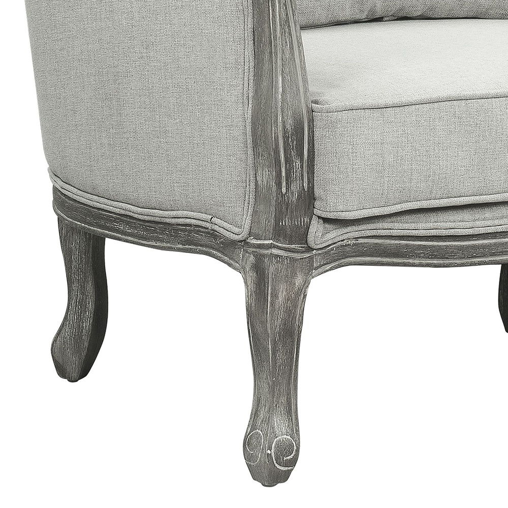 Samael - Chair With Pillow - Gray Linen & Gray Oak, light gray, view 5