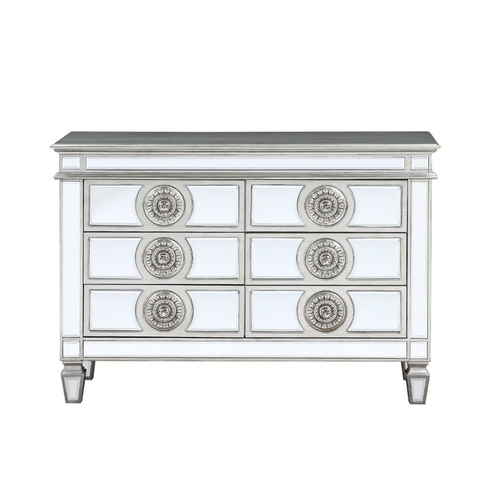 Varian - 34" Server - Mirrored & Antique Platinum, silver, view 2