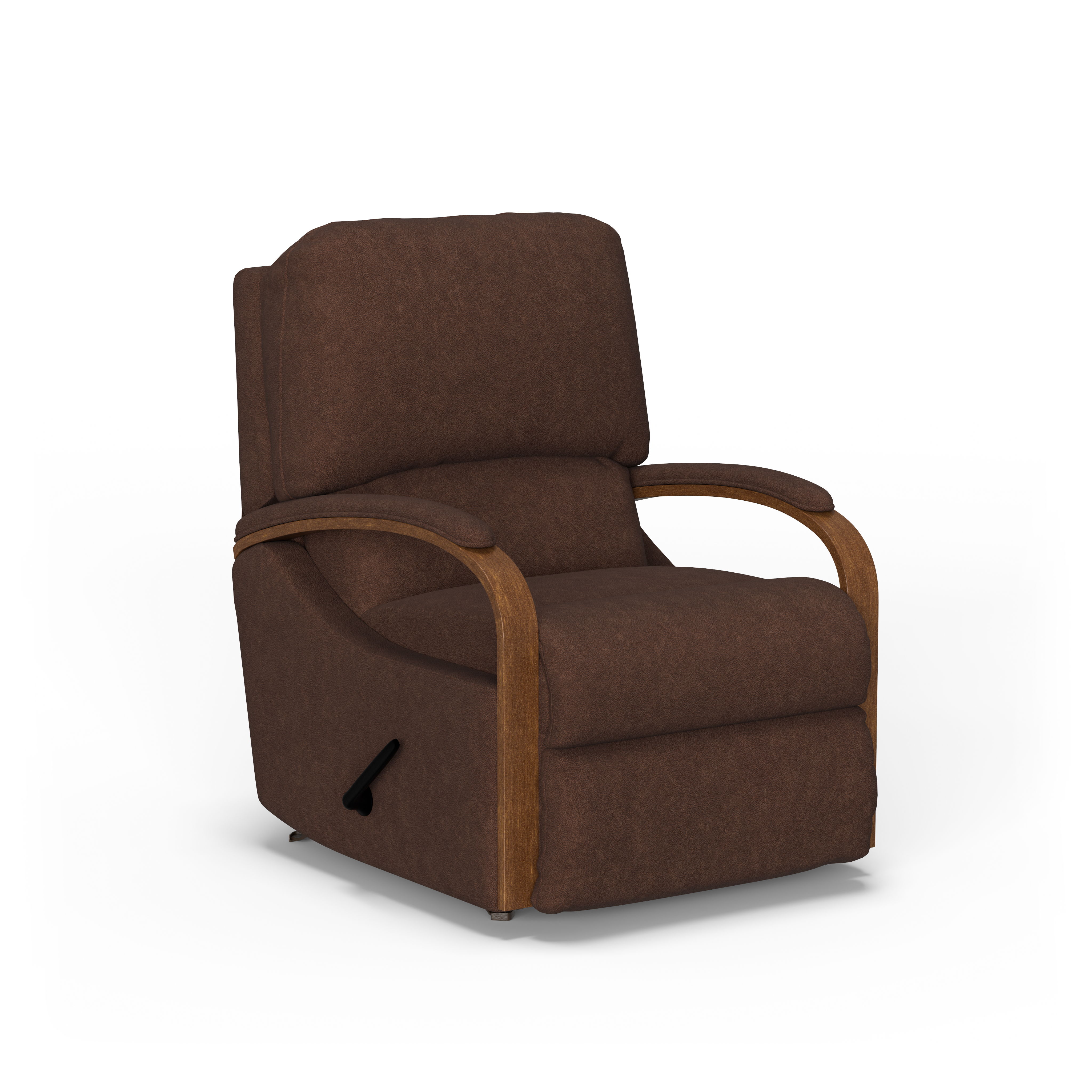 Woodlawn - Traditional Fabric Rocking Recliner, dark brown