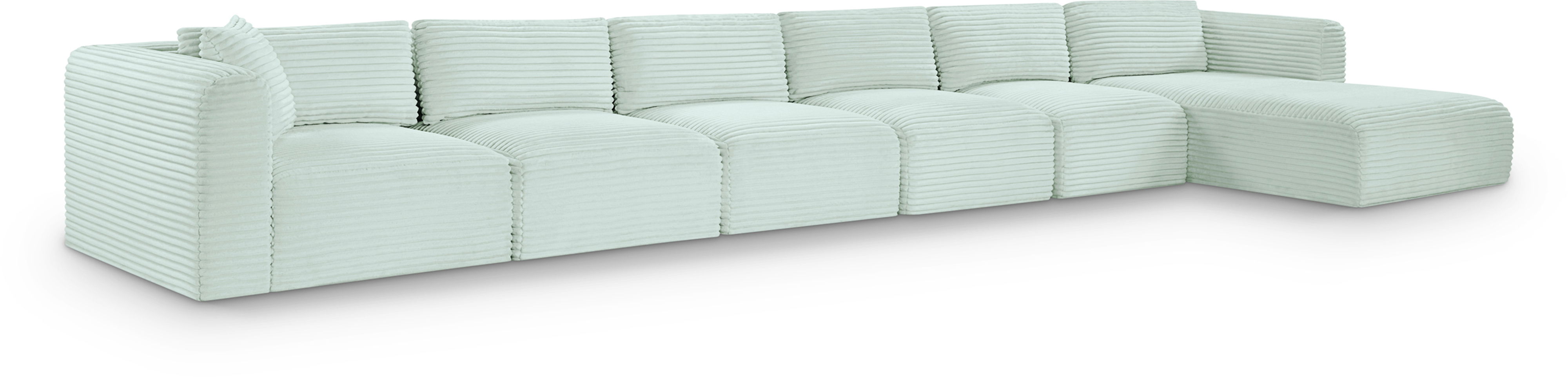 Shaggy - 6 Piece Modular Sectional With Chaise - Mint