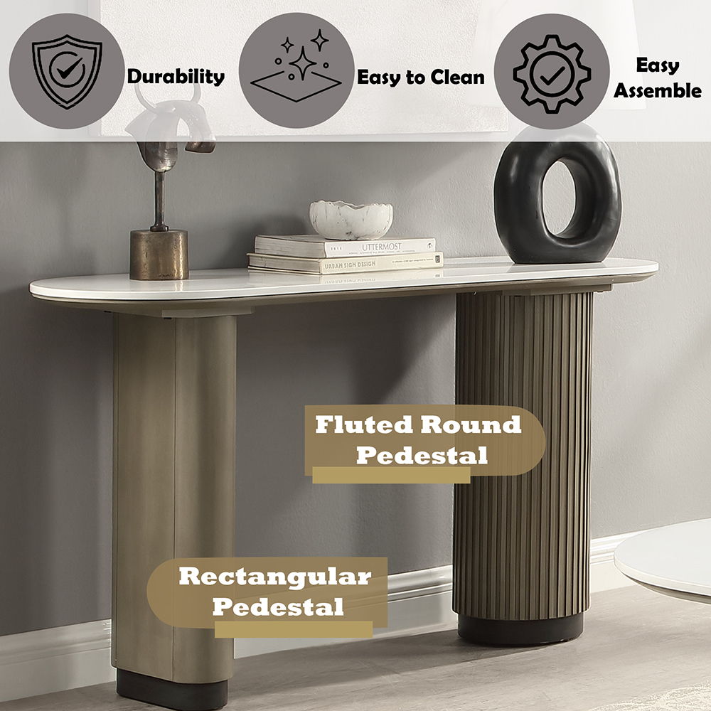 Clayten - Sofa Table - Engineered Top & Light Oak, gray, view 5
