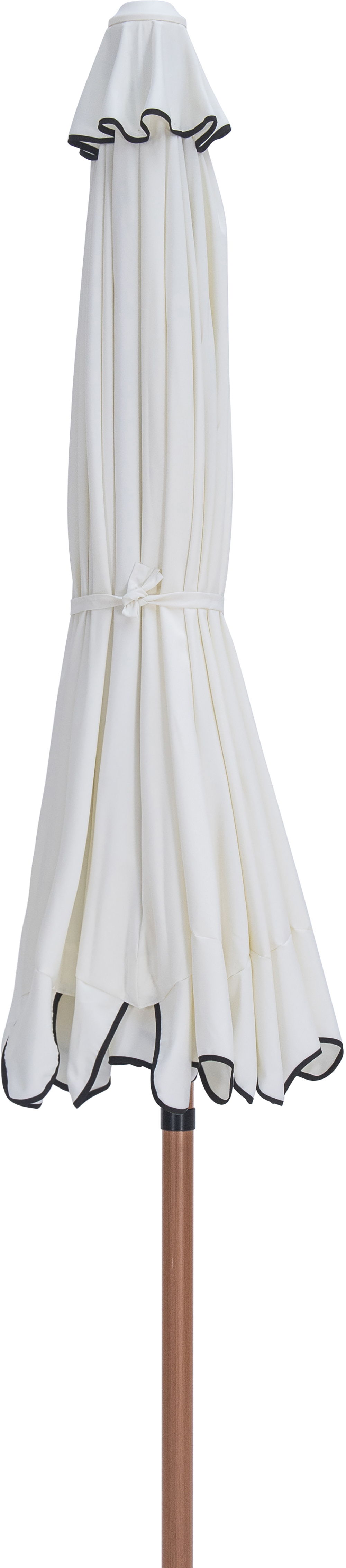 Amalfi - Fabric With Black Piping Patio Umbrella - White