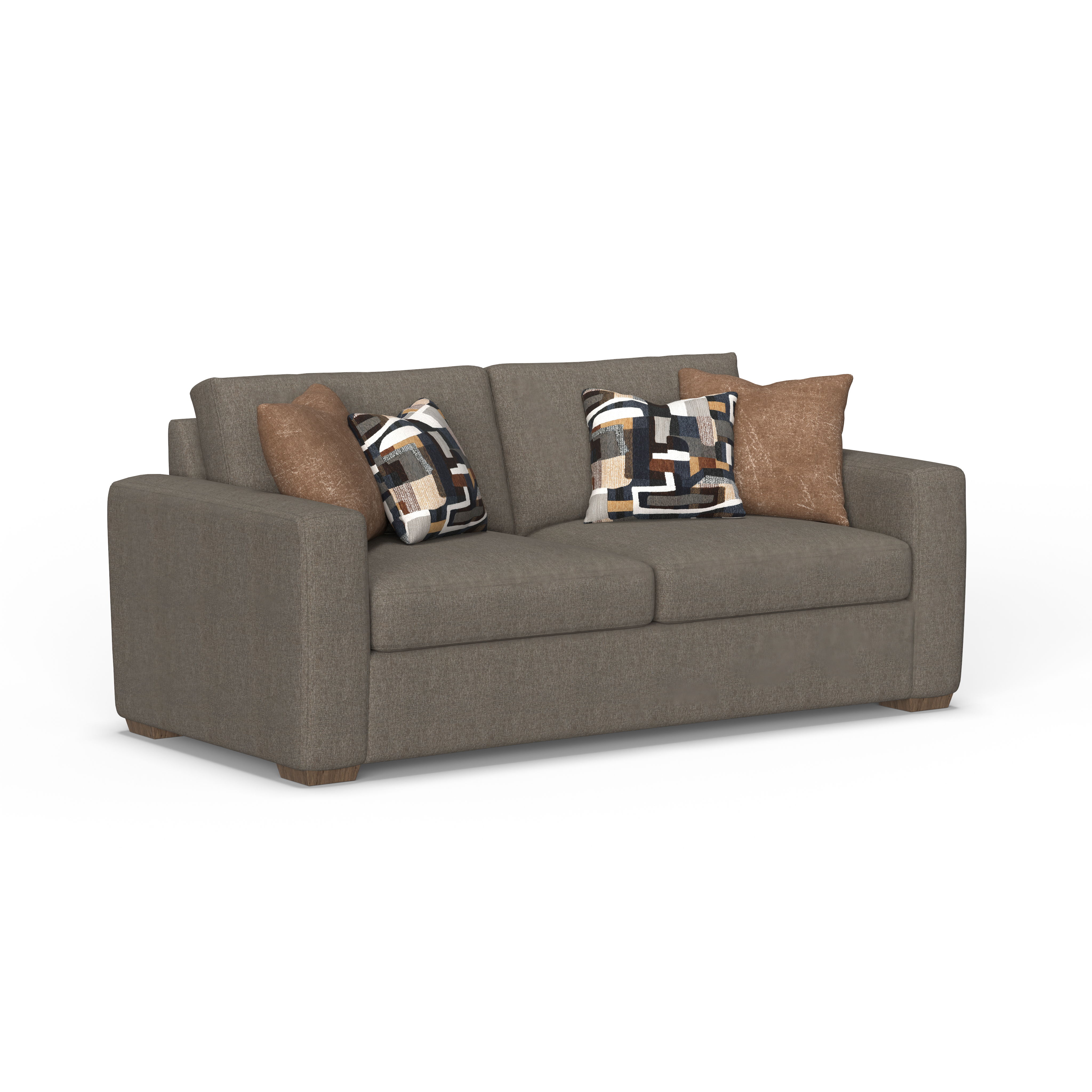 Collins - Fabric Two-Cushion Sofa, dark gray
