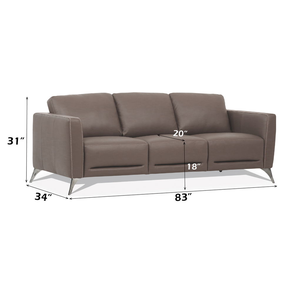 Malaga - Sofa - Taupe Leather, dark brown, view 6