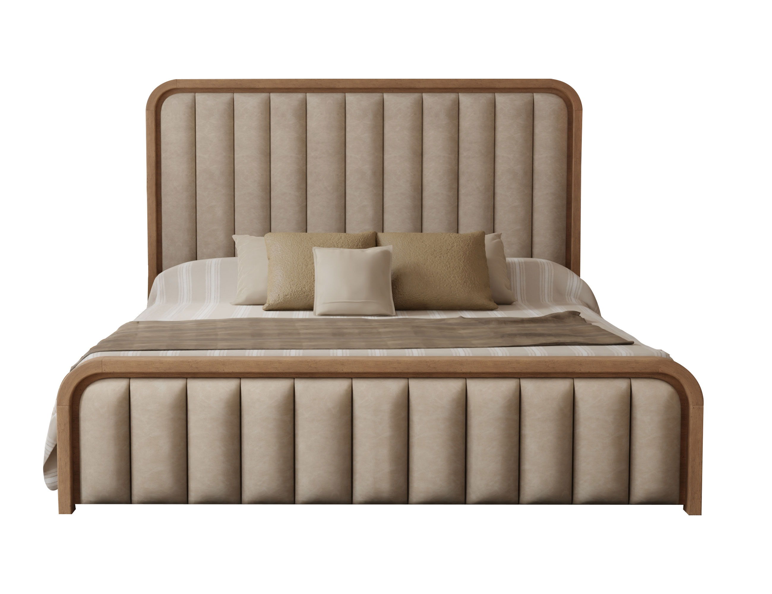 International Furniture Direct Mezquite - King Upholstered Panel Bed - Mezquite Brown