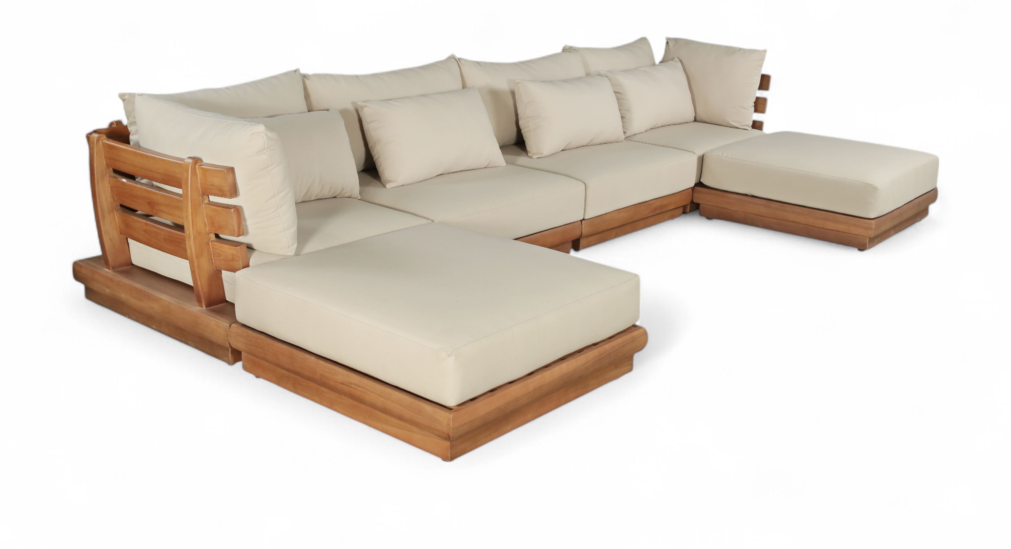 6 Pc · Water Resistant Fabric Upholstered Outdoor Patio Modular Sectional