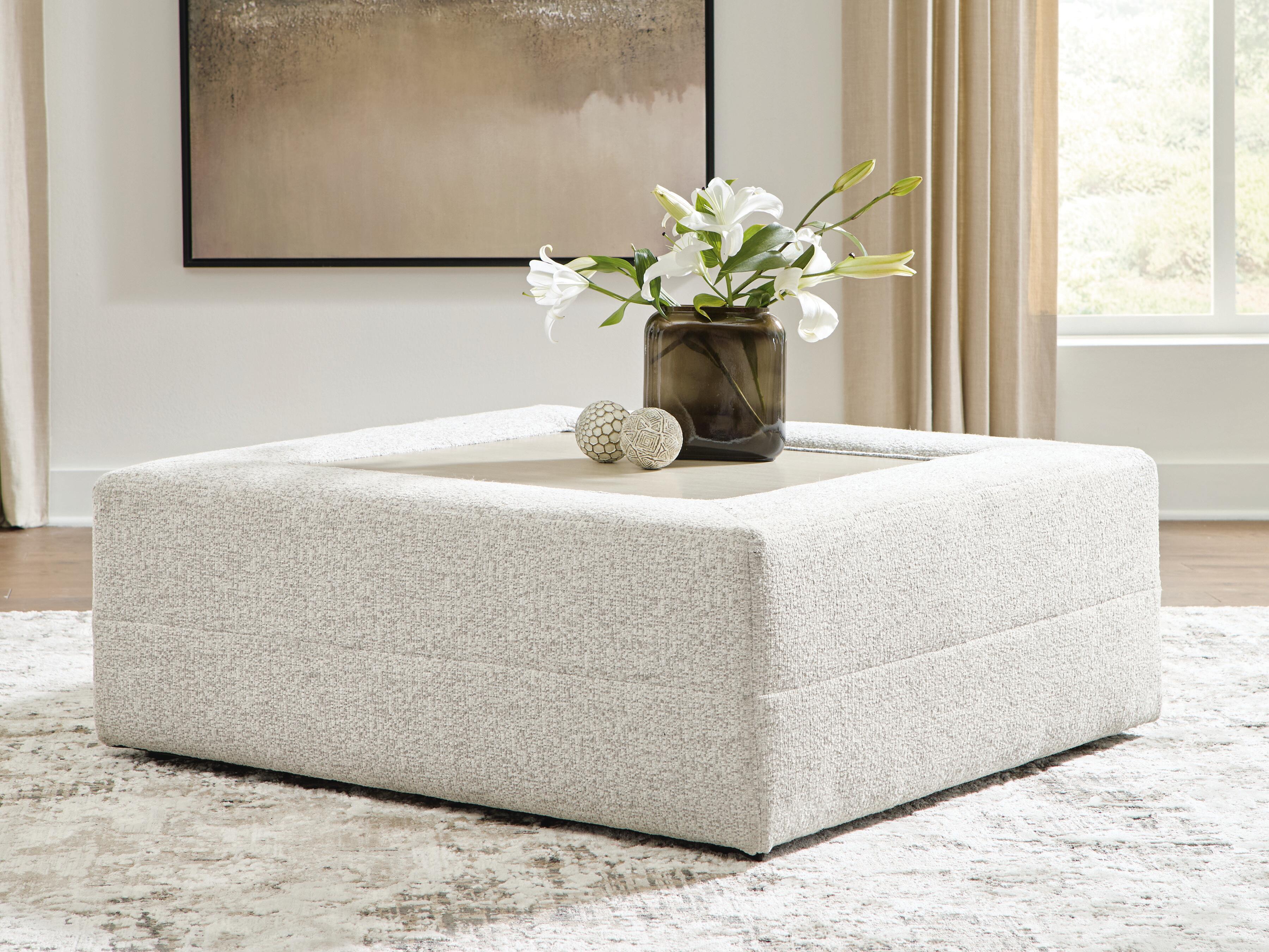 Ashley Furniture Ashbourne Estate - Oversized Accent Ottoman - Snowstone - Image 2