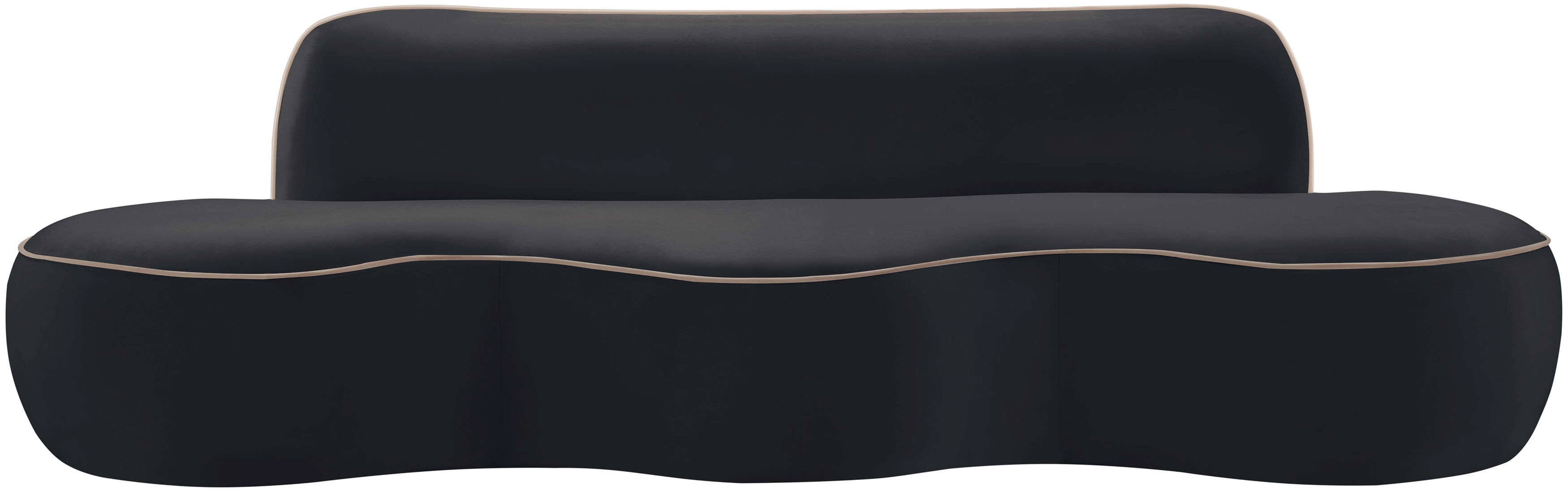 Swerve - Velvet 101" Upholstered Sofa - Black