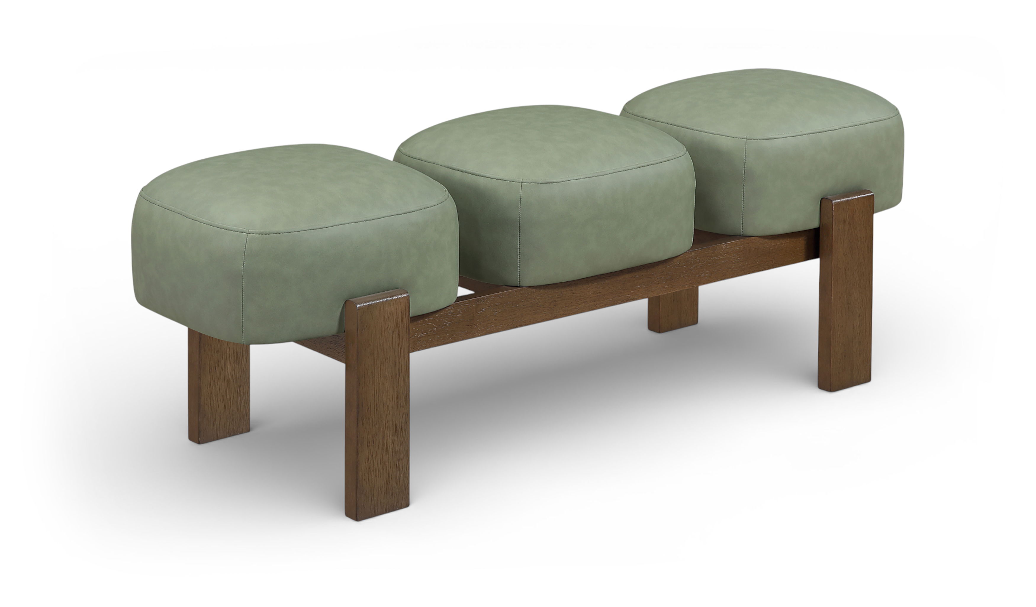 Woodcrest - Vegan Leather Upholstered Bench - Green