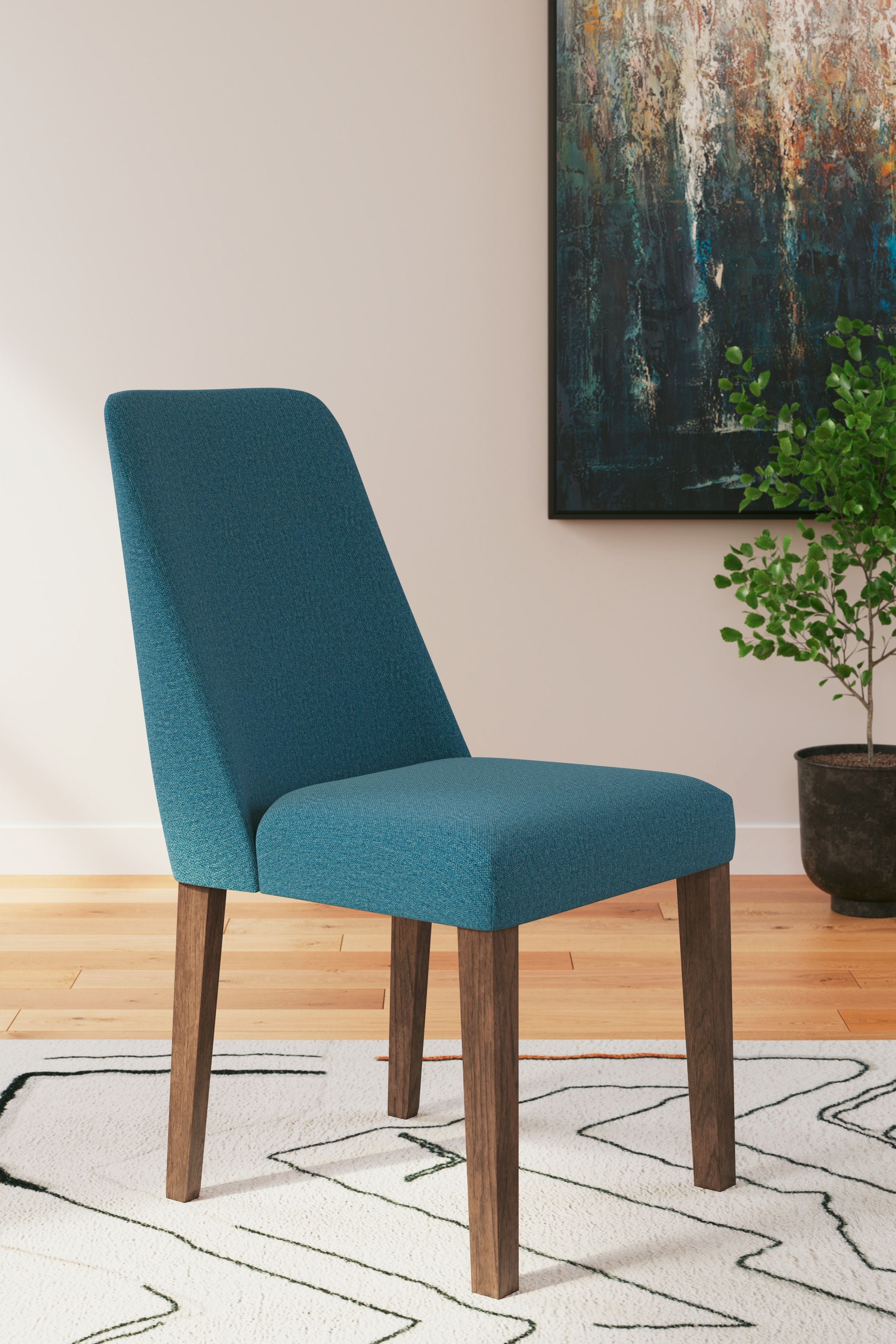 Ashley Furniture Lyncott - 5 Pc. - Dining Room Table, 4 Side Chairs - Blue / Brown - Image 6