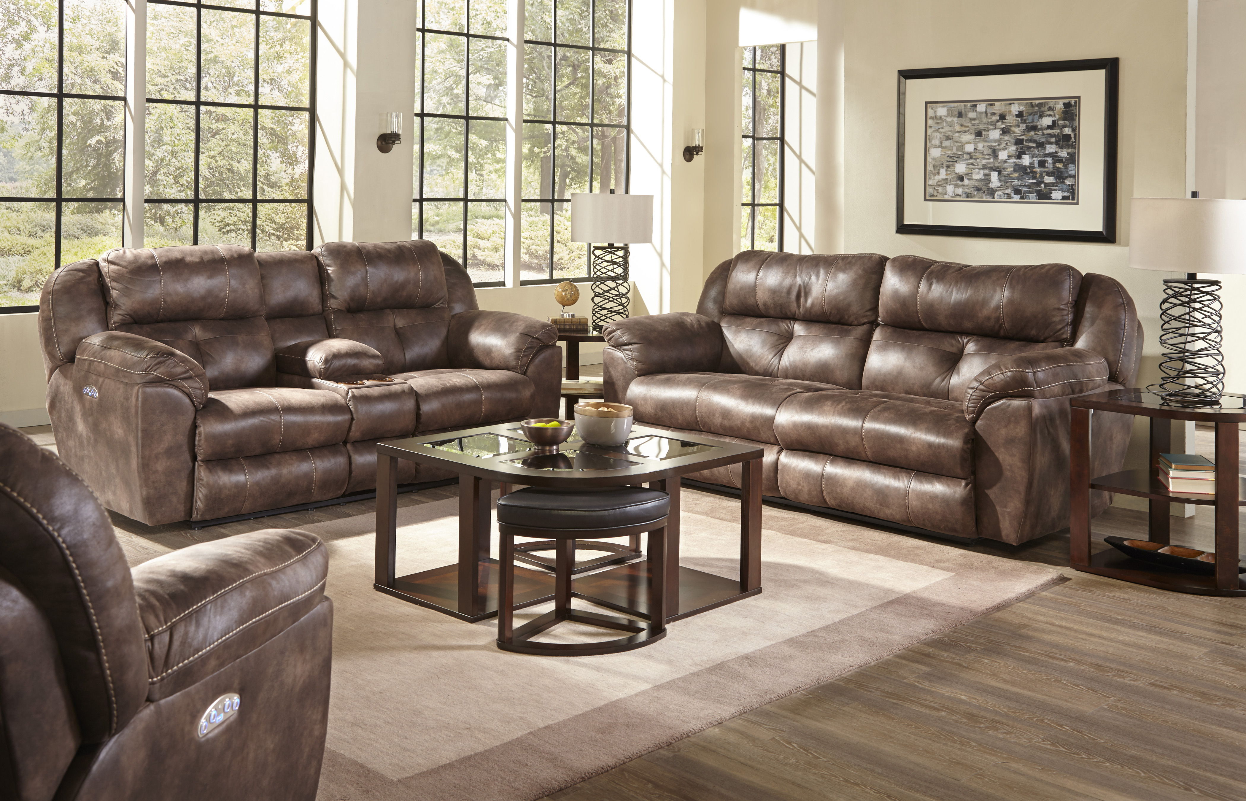 Ferrington - Power Lay Flat Reclining Sofa With Power Adjustable Headrest - Dusk
