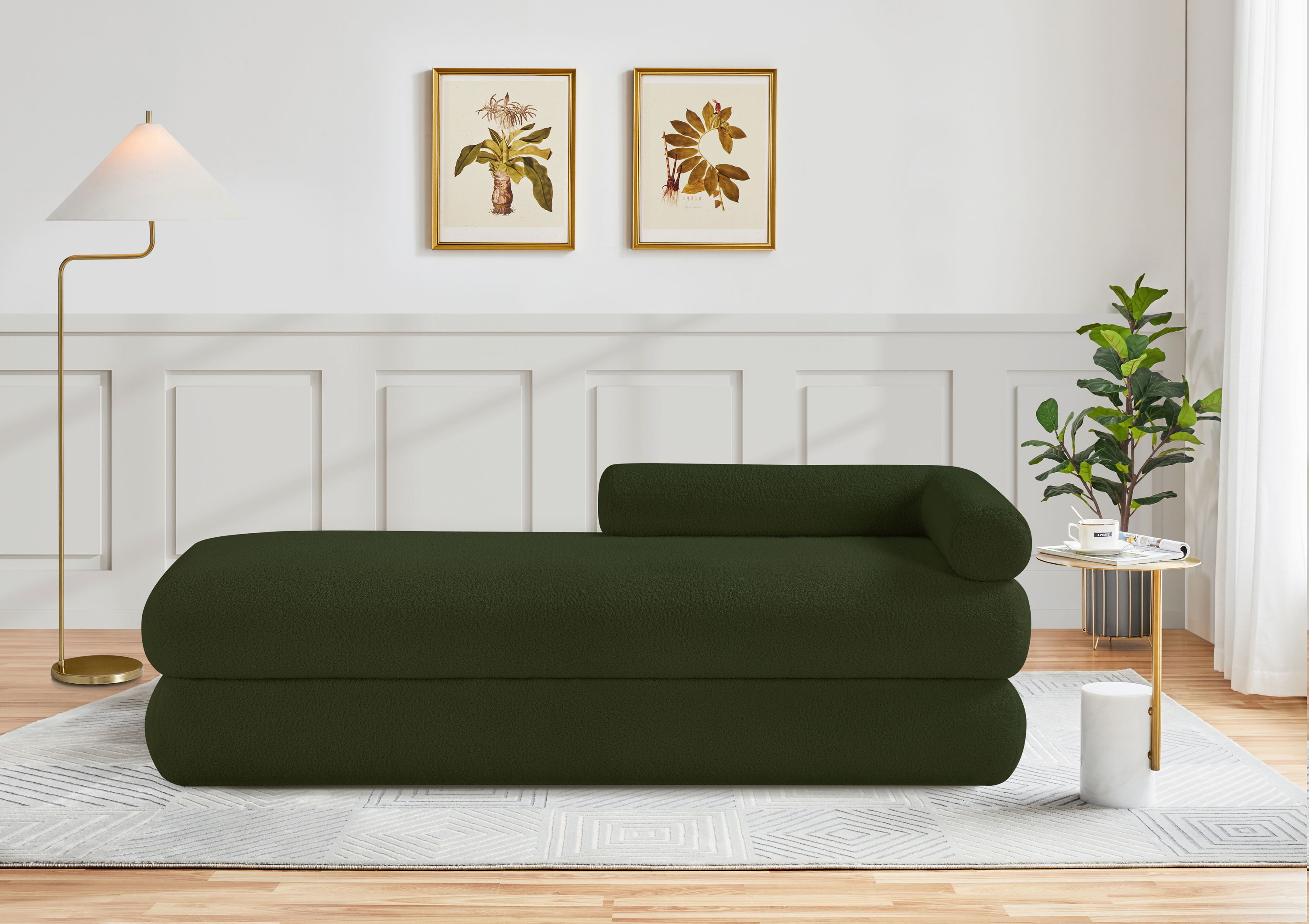 Kennedy - Teddy Fabric Bench - Green