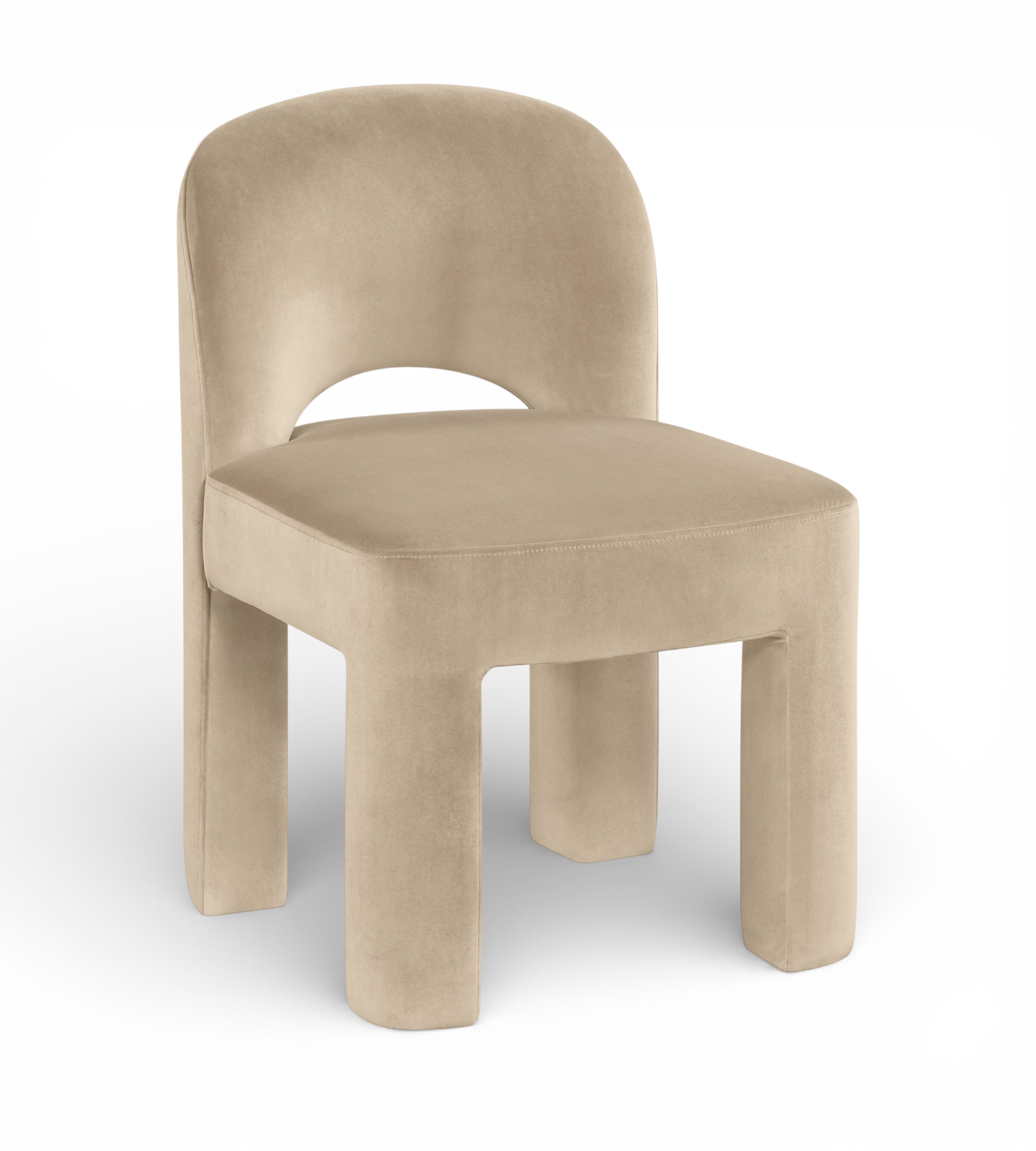 Celine - Velvet Performance Fabric Upholstered Dining Chair (Set of 2) - Beige