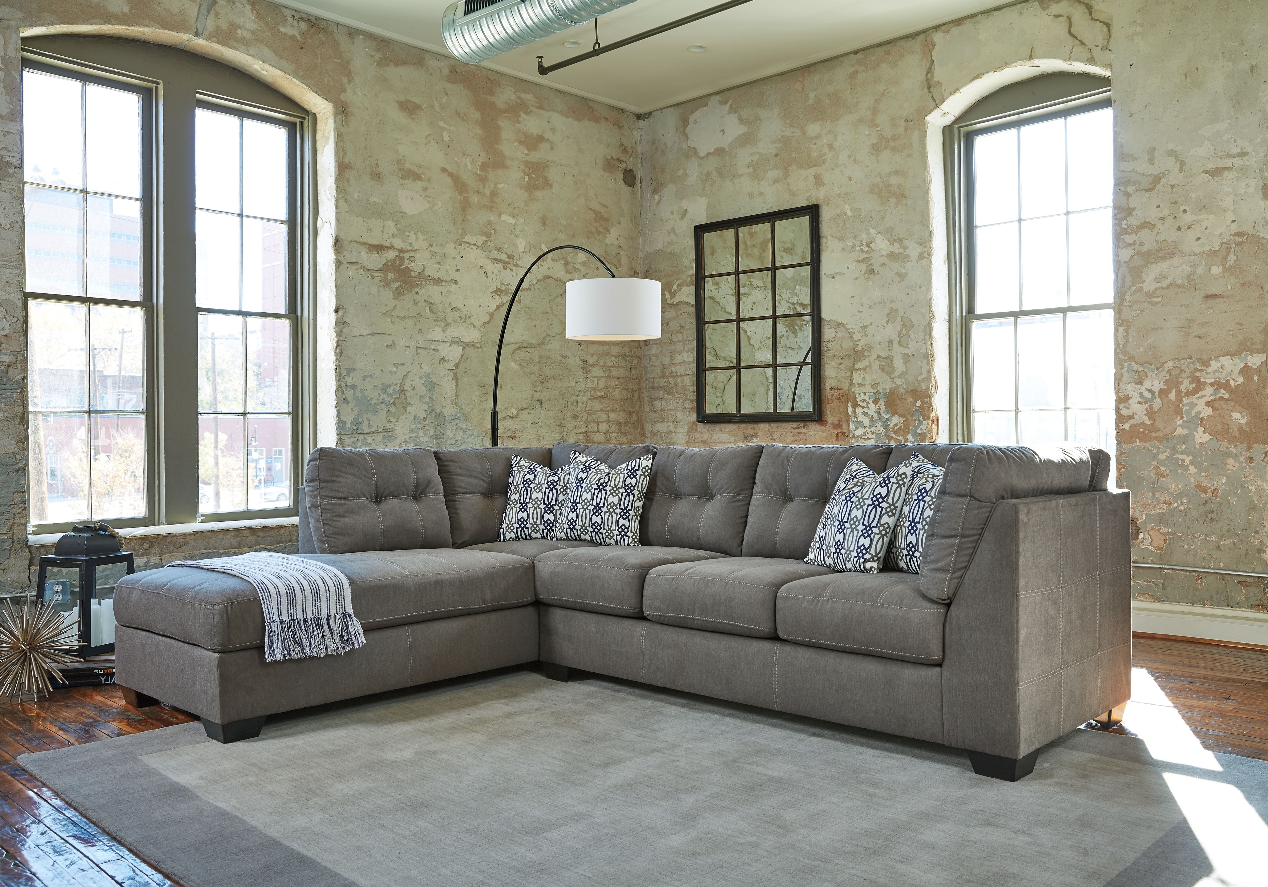 Ashley Furniture Pitkin - Left Arm Facing Corner Chaise 2 Pc Sectional - Slate - Image 4