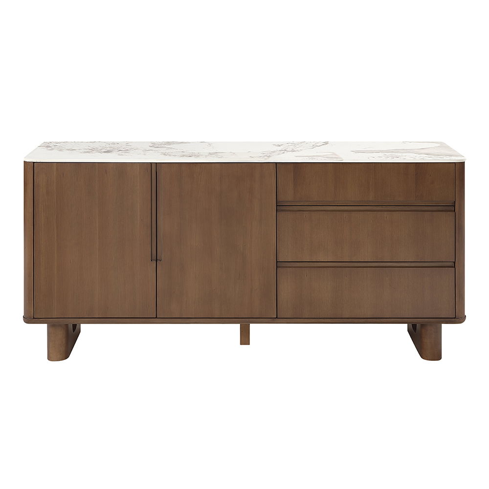 Harvey - Server With Ceramic Top - Walnut, dark brown, view 3