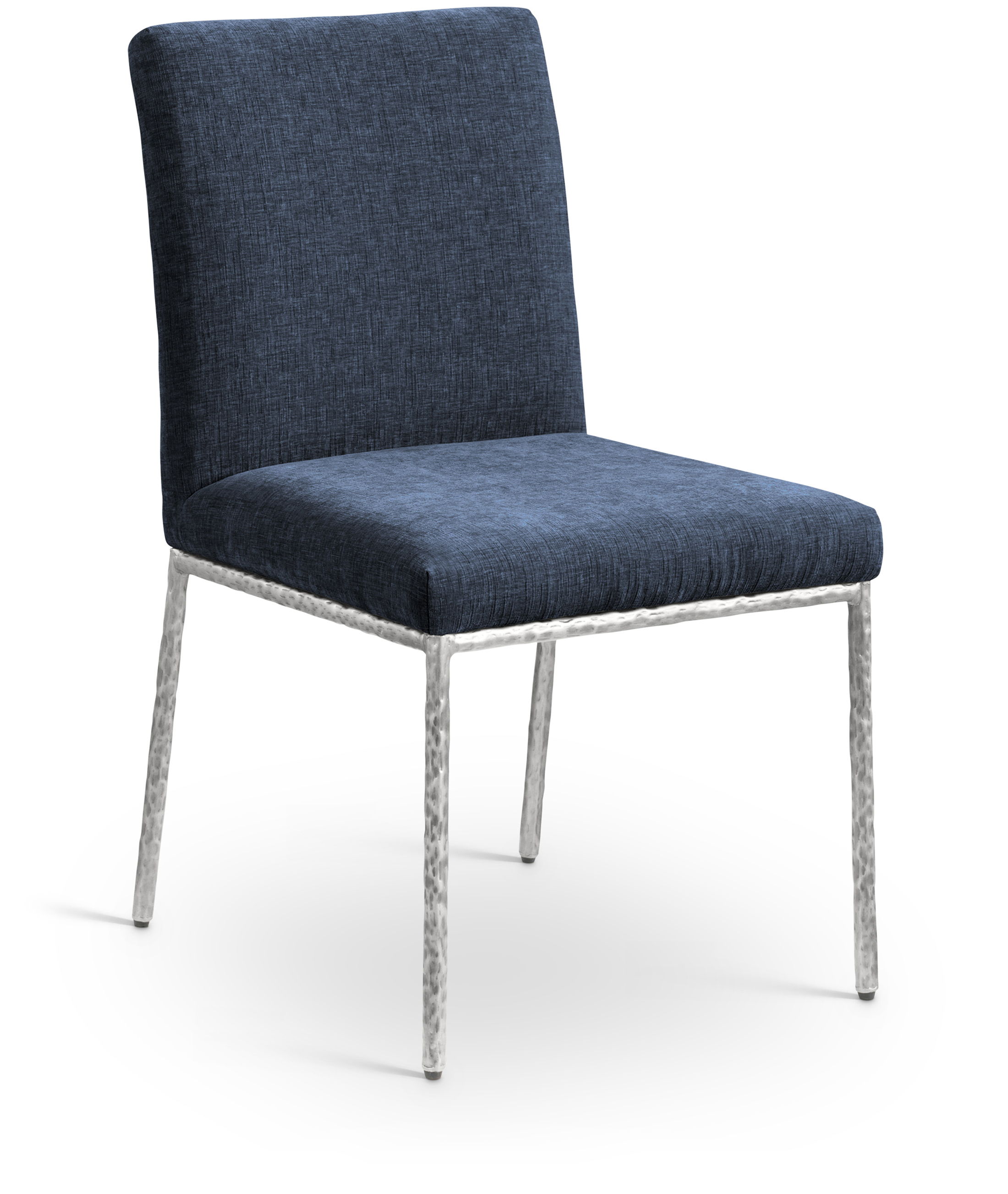 Reeves - Chenille Fabric Upholstered Dining Side Chair (Set of 2) - Navy