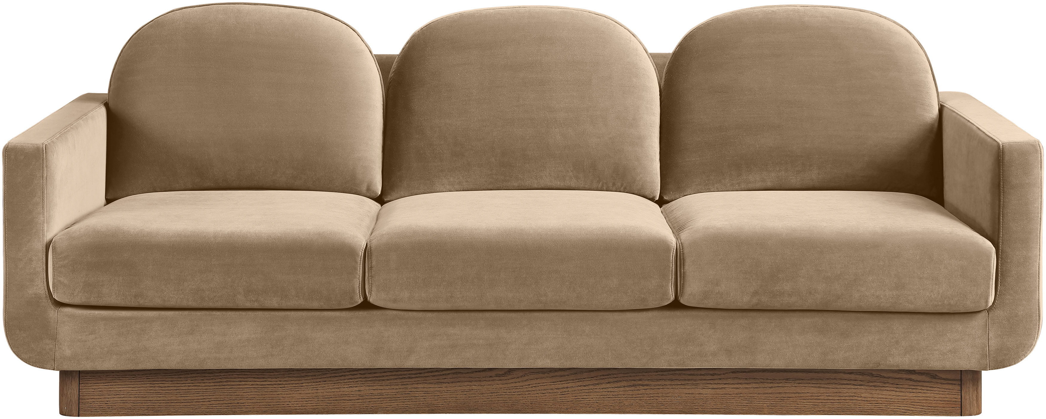 Diviento - Velvet Performance Fabric Upholstered Sofa - Beige