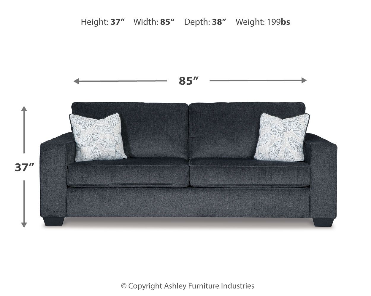 Ashley Furniture Altari - Queen Sofa Sleeper - Slate - Image 4