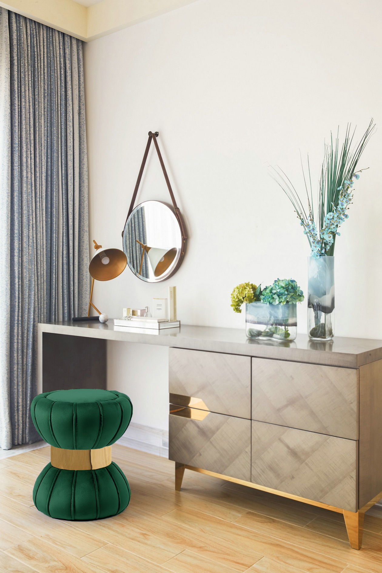Vino - Ottoman / Stool - Green