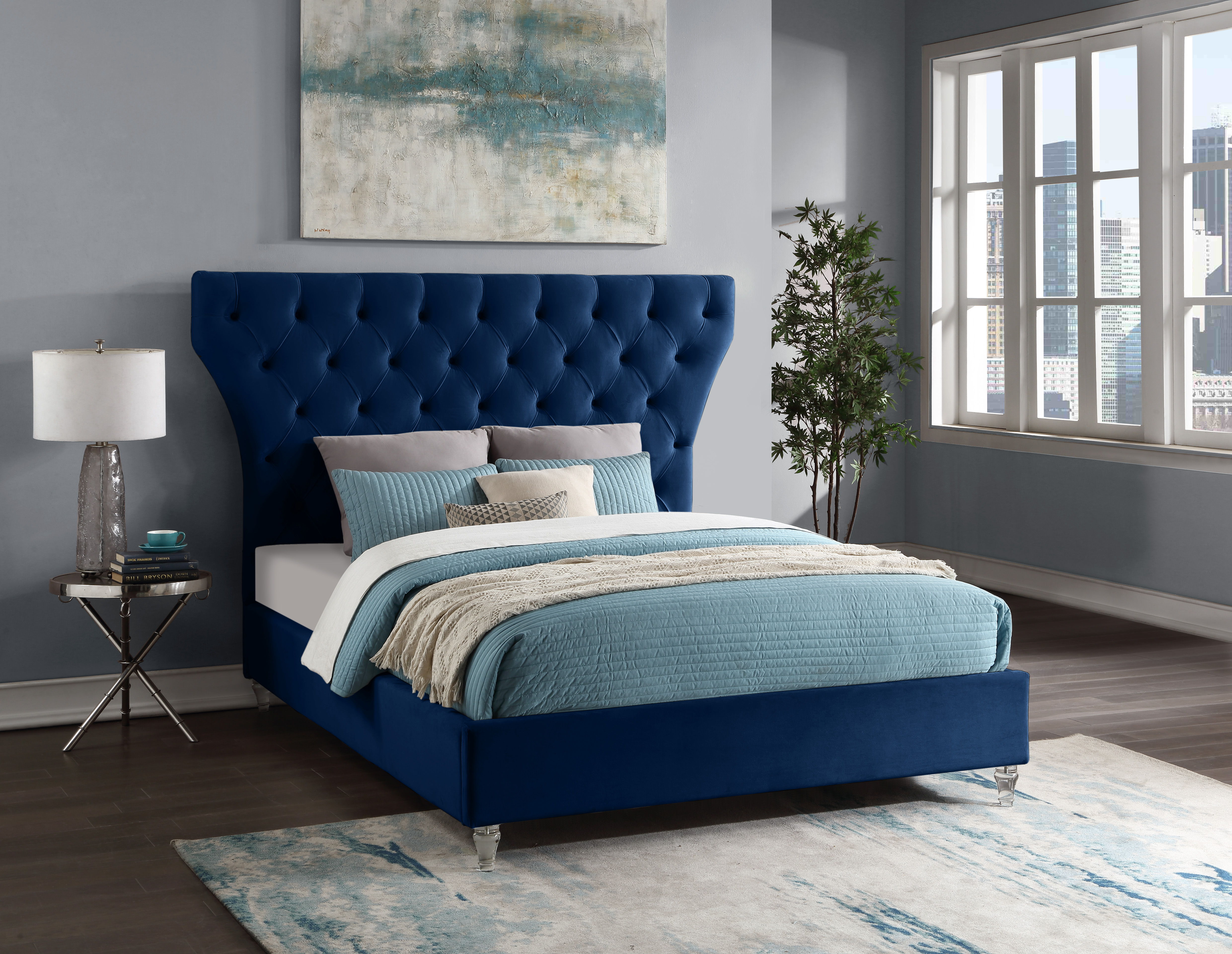 Kira - Queen Bed - Navy
