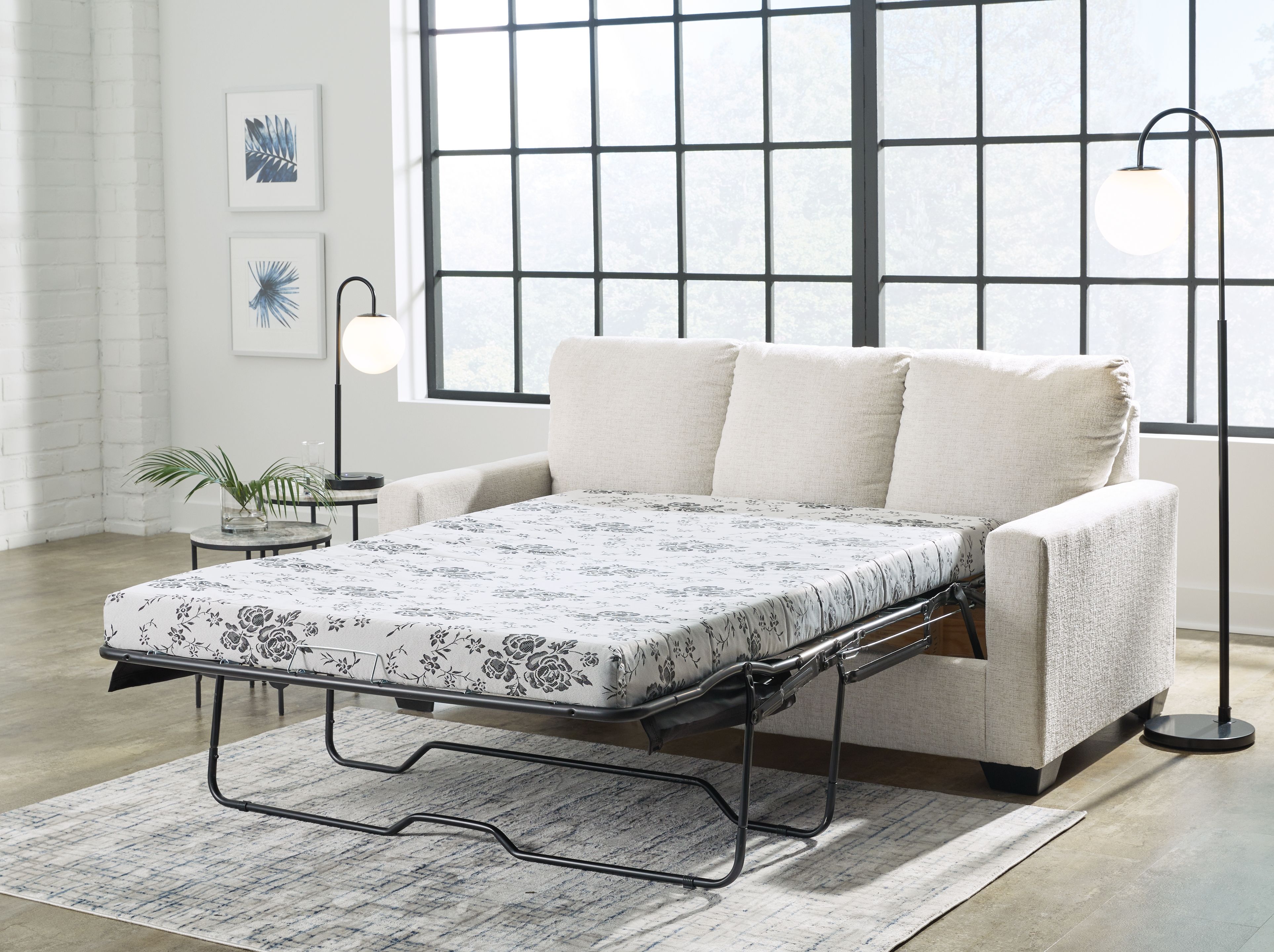 Ashley Furniture Rannis - Full Sofa Sleeper - Snow - Image 8