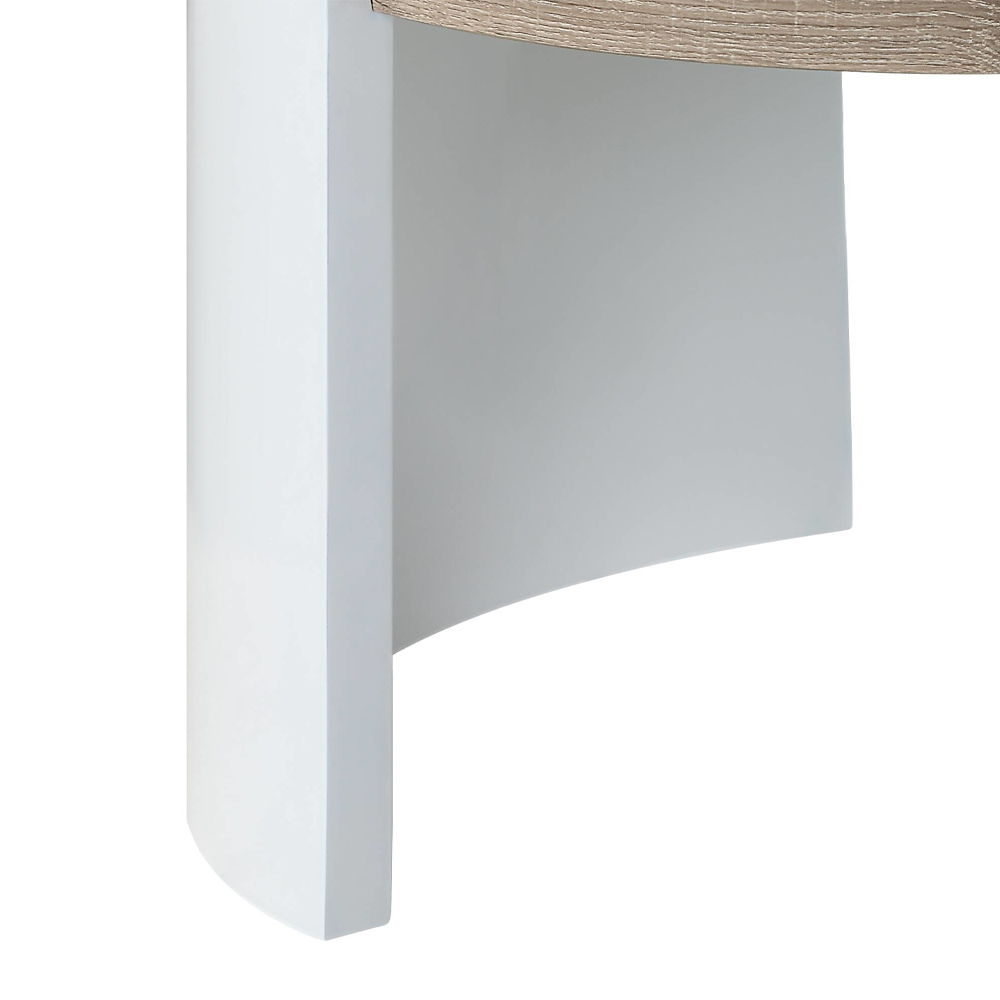 Zoma - Coffee Table - Oak & White High Gloss, white, view 4