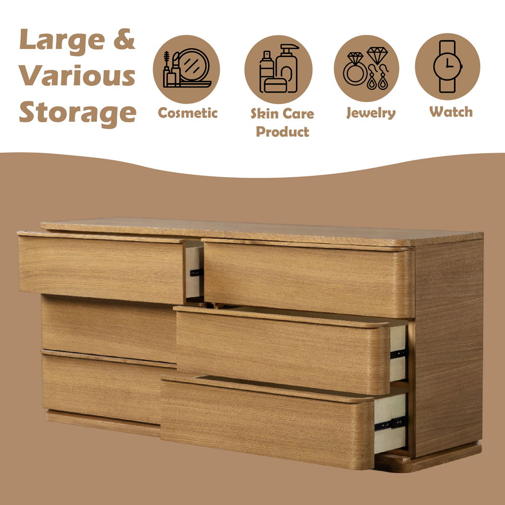 Zoey - Dresser - Oak, light brown, view 7