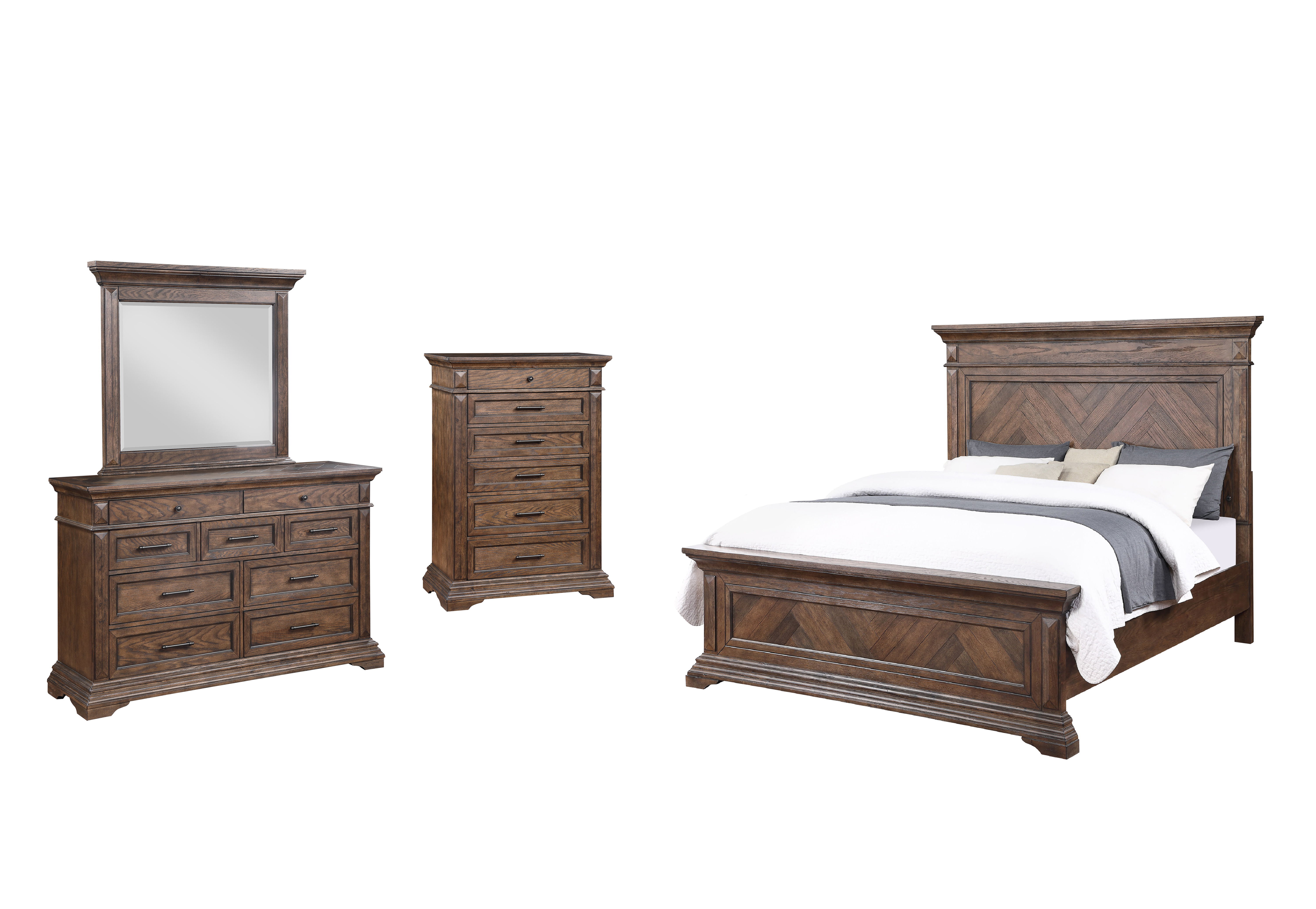 Eastern King · 4 Pc · Bed & Dresser & Mirror & Chest
