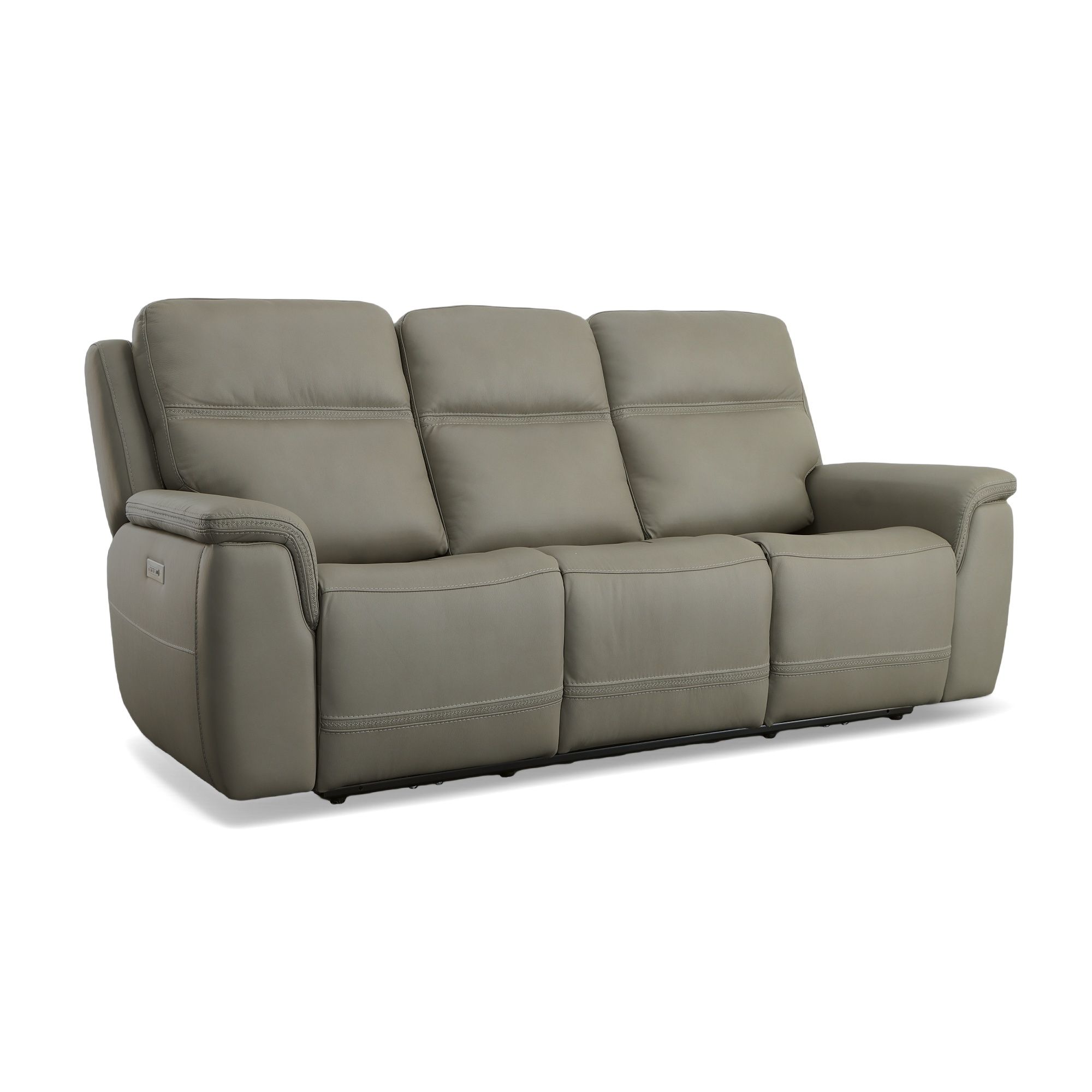 Sawyer - Power Reclining Sofa With Power Headrests & Lumbar - Gray, gray