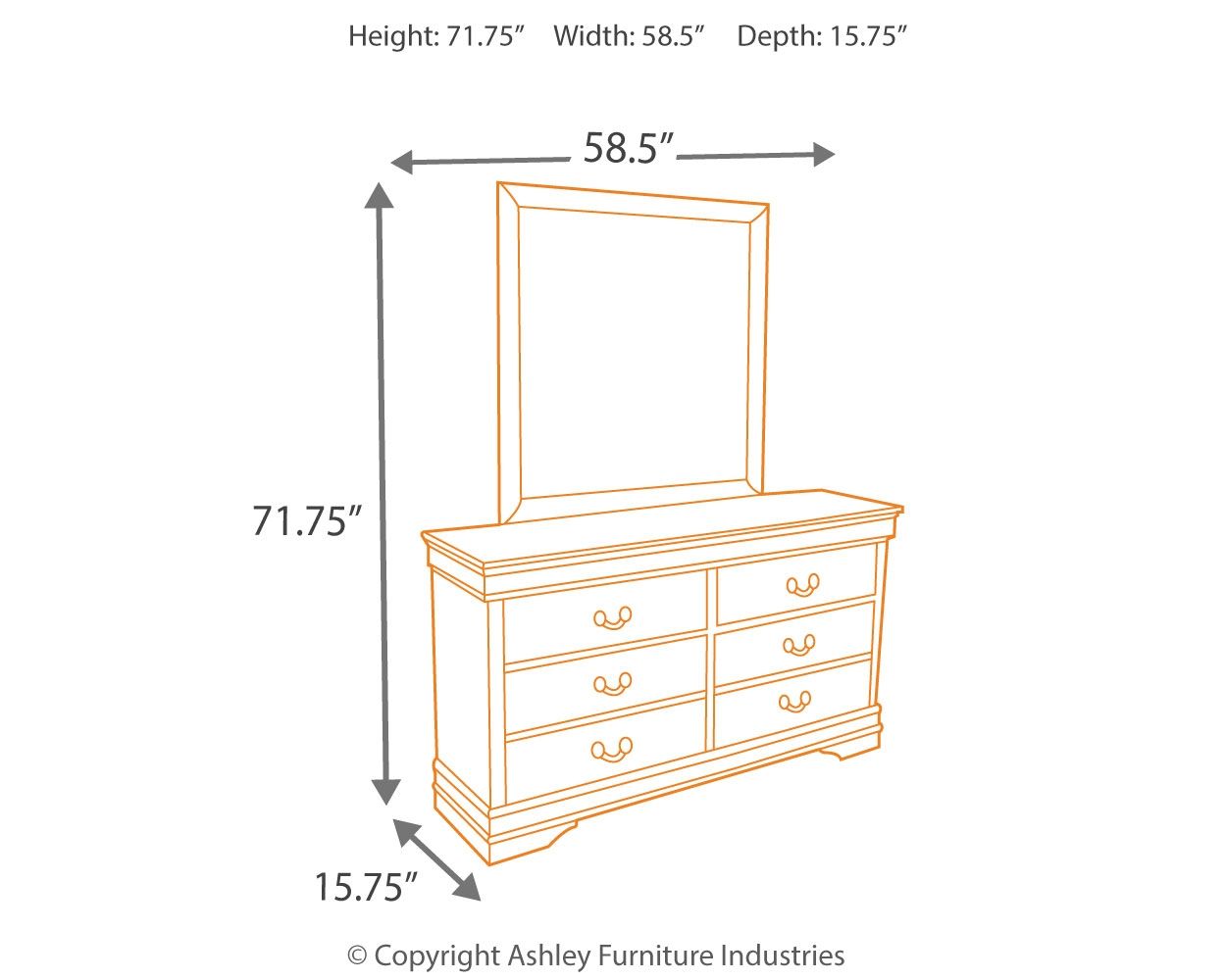 Alisdair - 4 Pc. - Dresser, Mirror, Full Sleigh Bed - Dark Brown