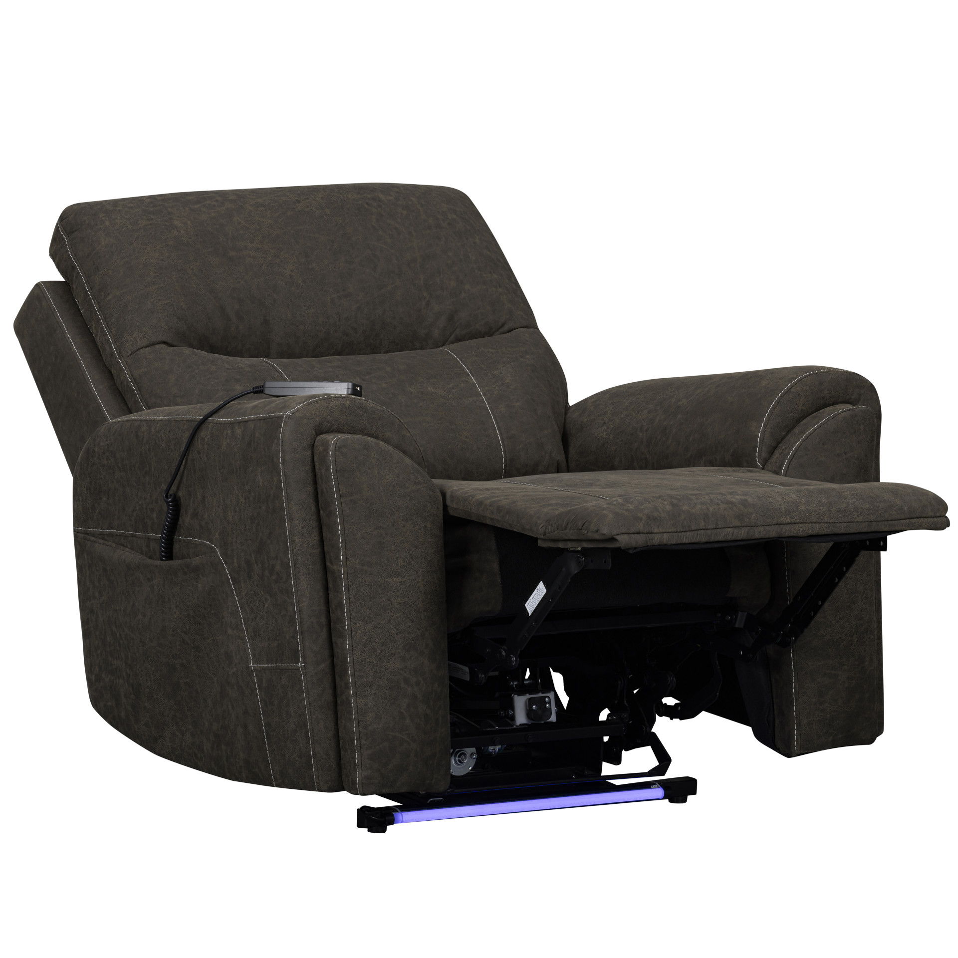 Gaia - Auto Glider Recliner With Power Headrest & Footrest - Sable, dark brown, view 4
