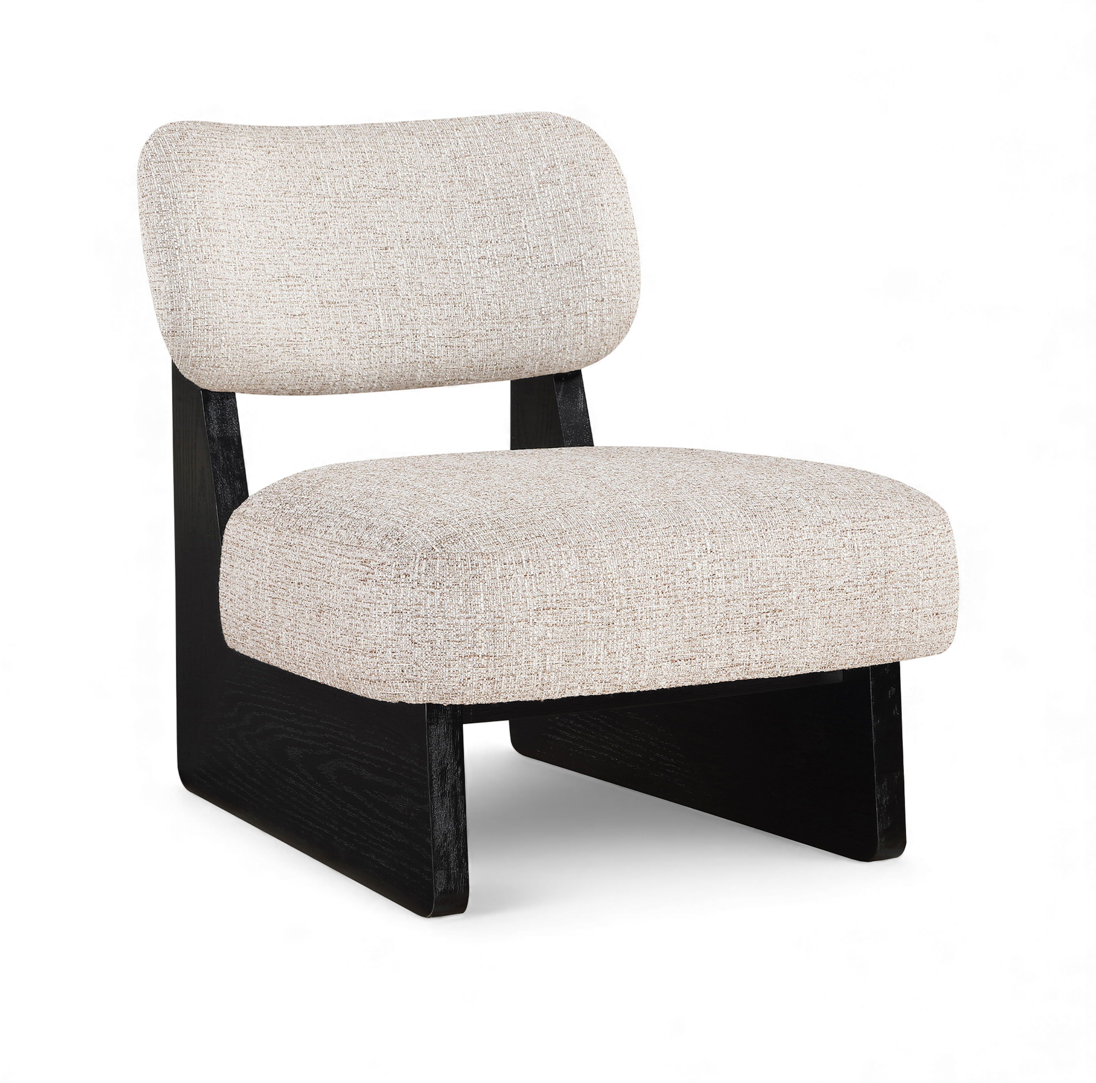 Linen Textured Fabric Upholstered Accent Chair
