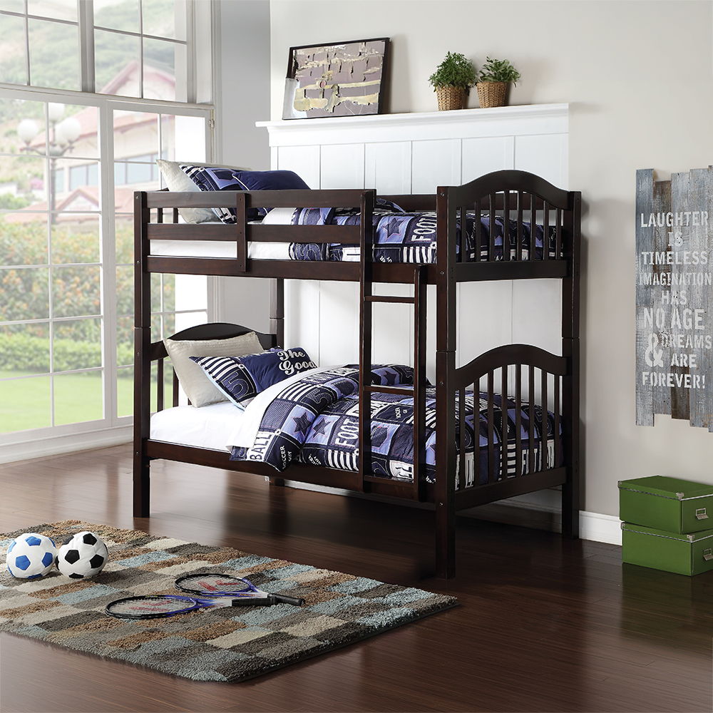 Heartland - Twin Over Twin Bunk Bed - Espresso, dark brown