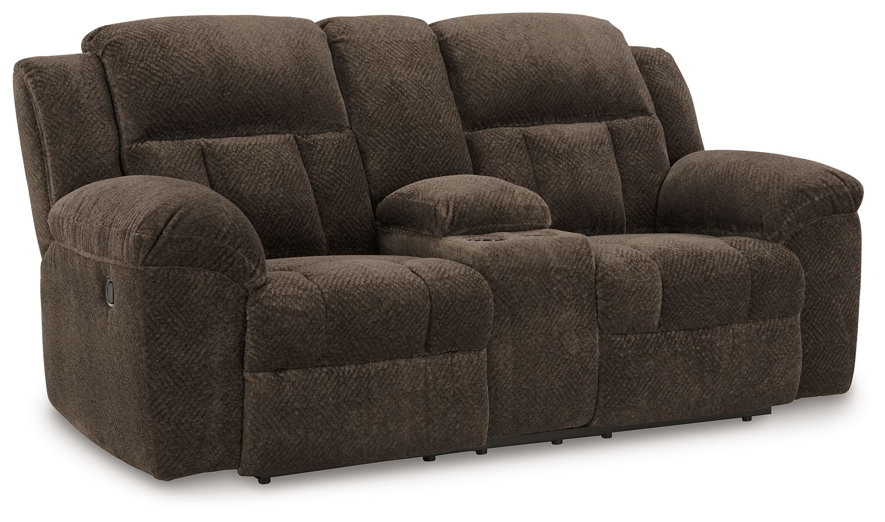 Ashley Frohn DBL Rec Loveseat w/Console - Chocolate