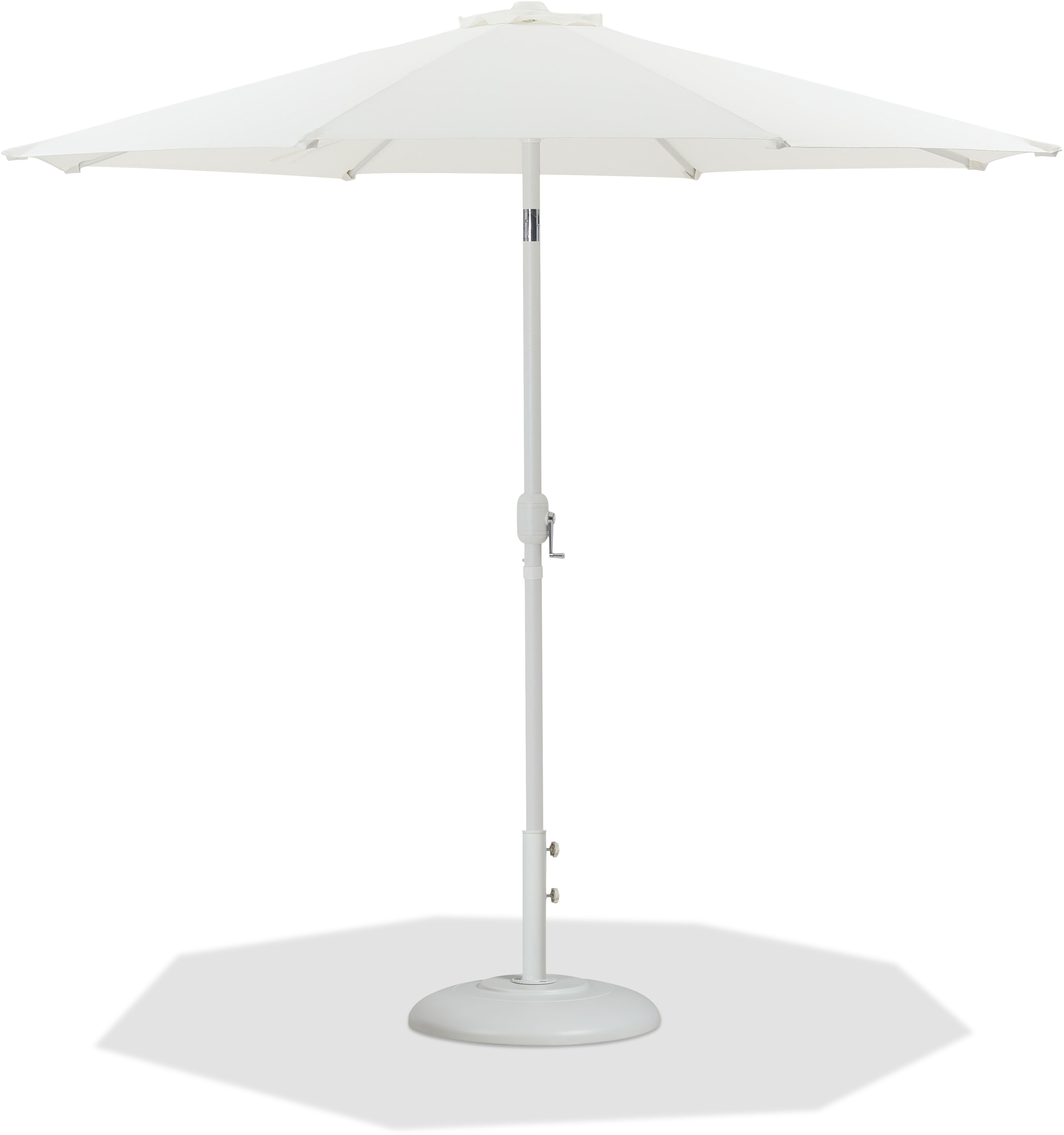 Fiji - Aluminum Patio Umbrella With Round White Base - White
