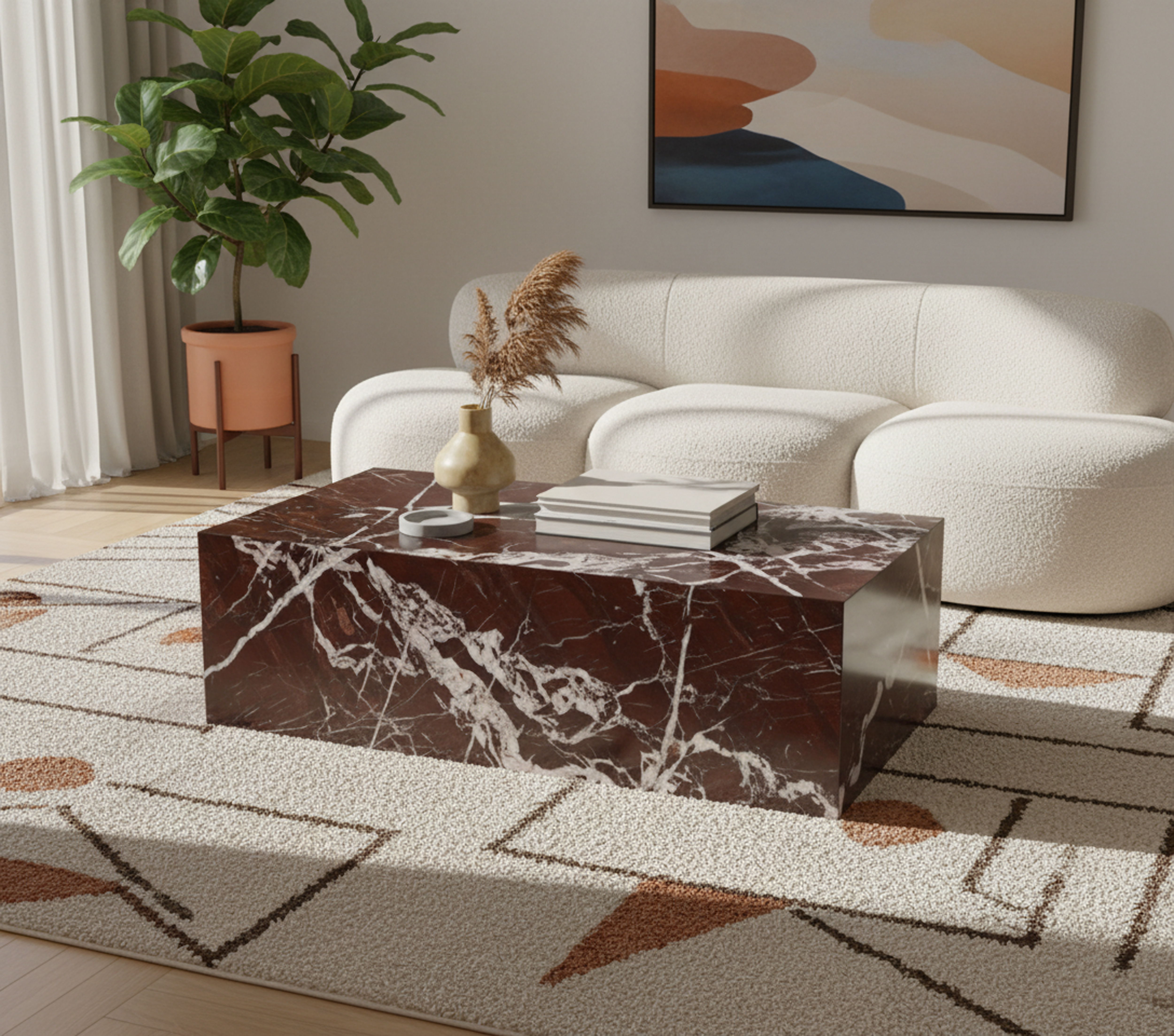 Bolzano - Marble Coffee Table - Red