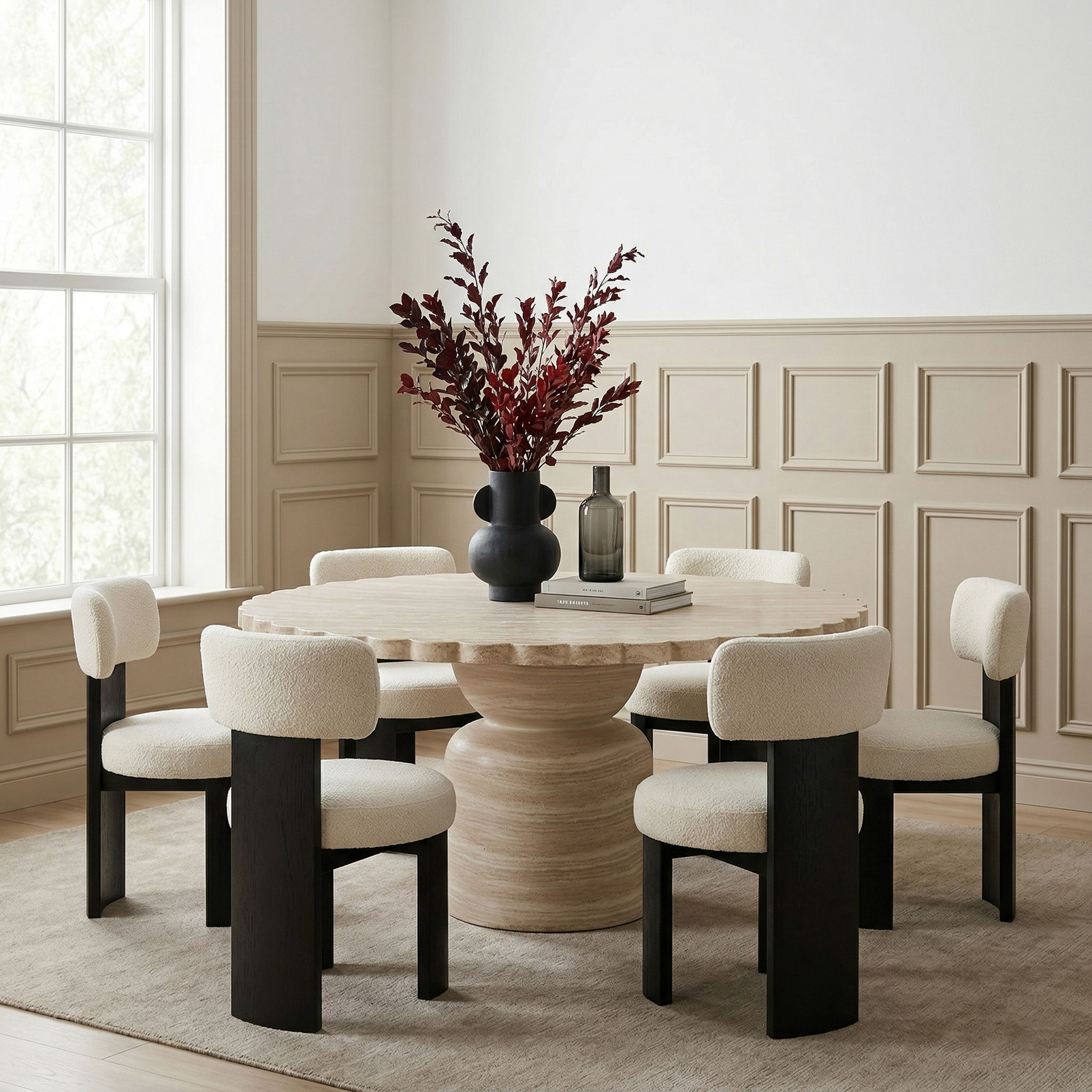 Petalia - 60'' Indoor/Outdoor Dining Table - Travertine