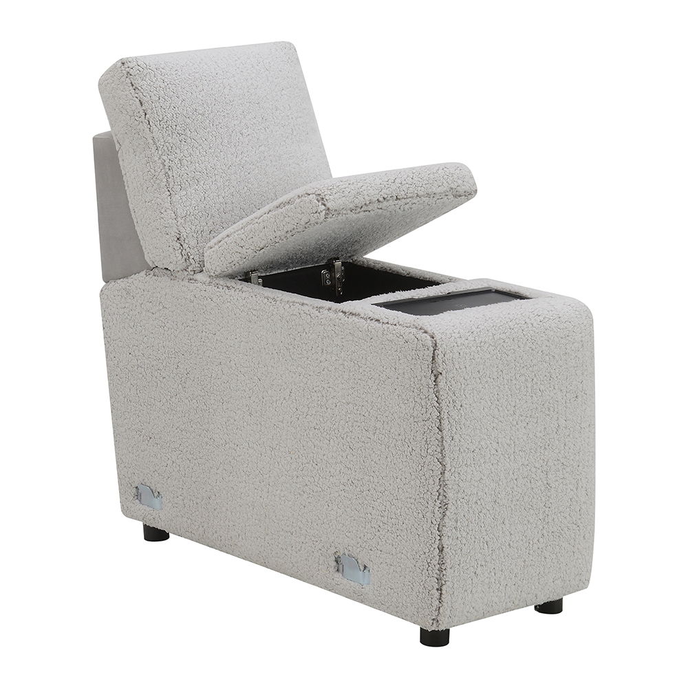 Tarrance - Modular Console With Wireless Charging & USB - Gray, light gray, view 6