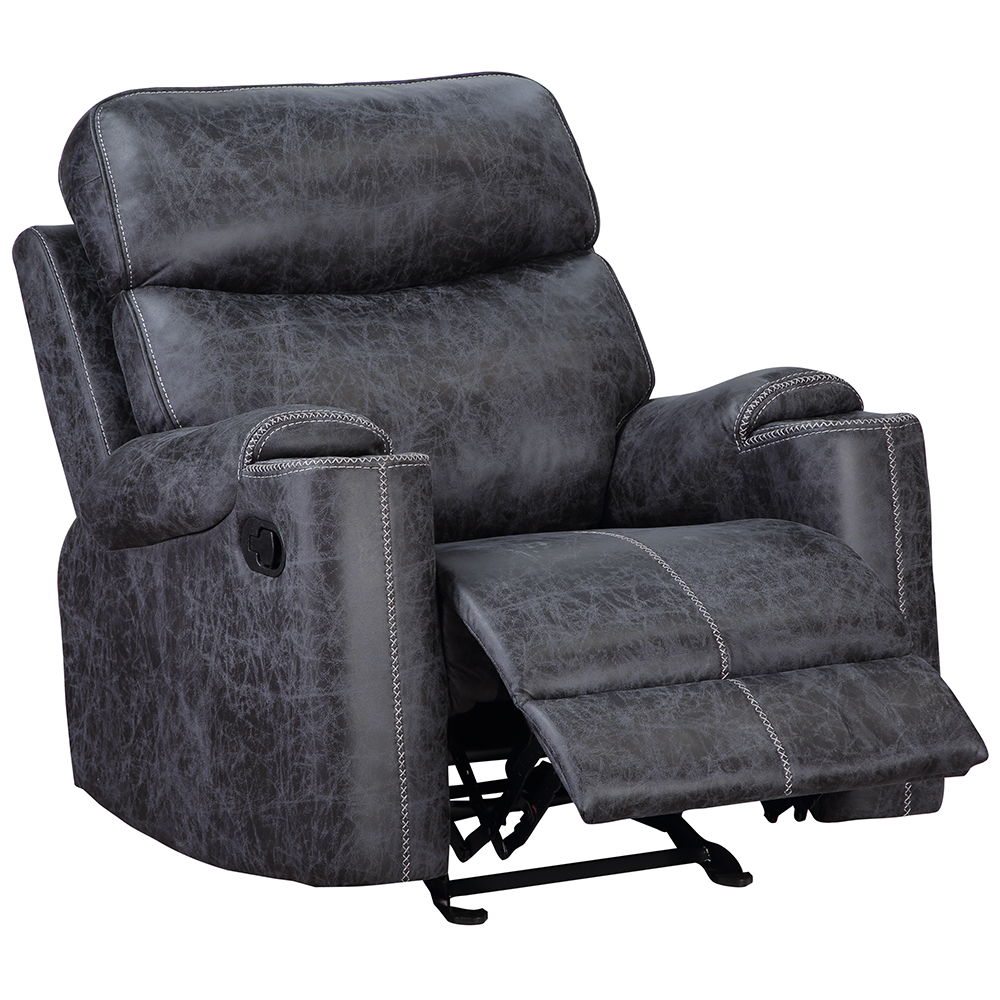 Hirah - Motion Glider Recliner - Dark Gray Polish Microfiber, dark gray, view 7