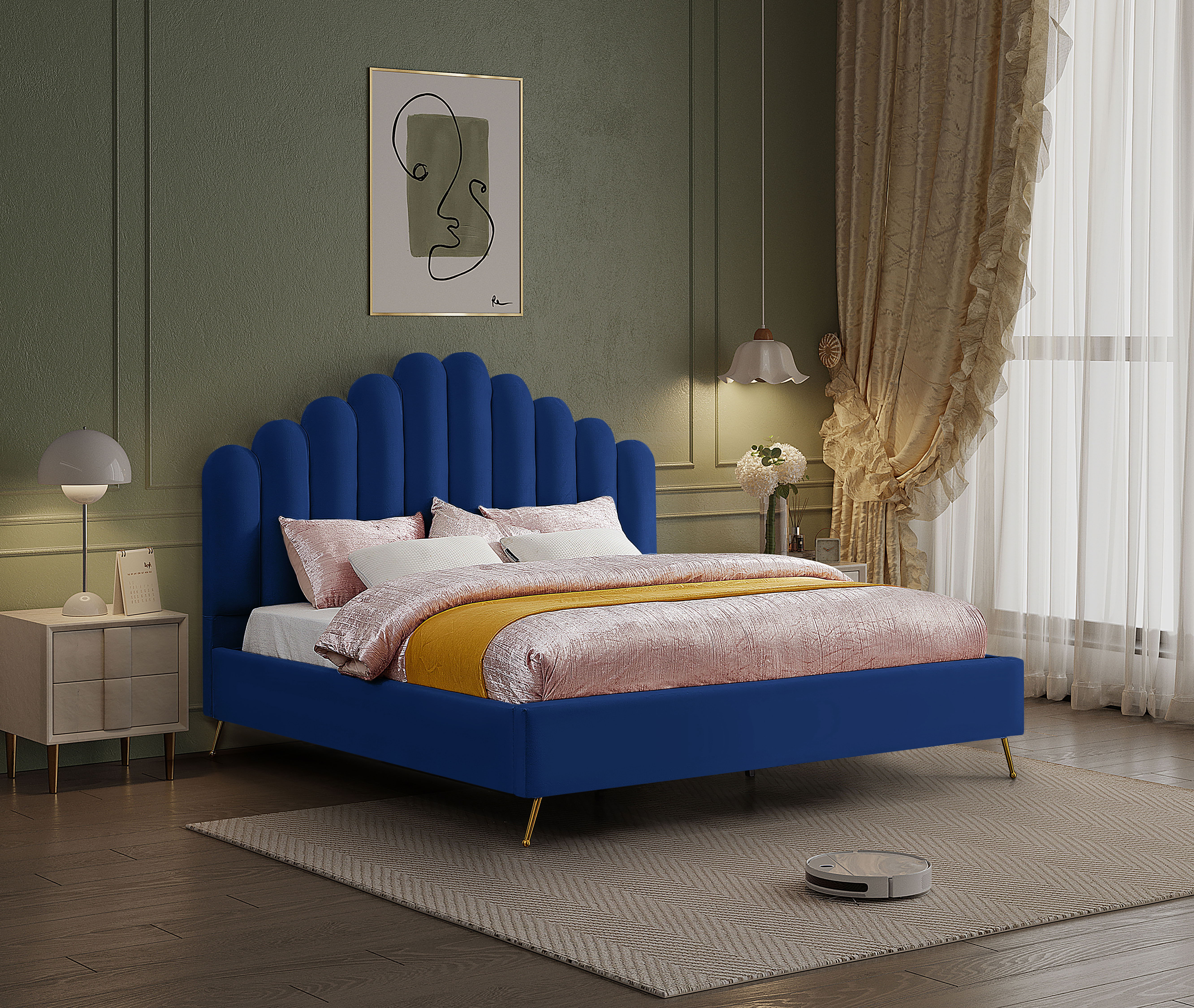 Lily - King Bed - Navy