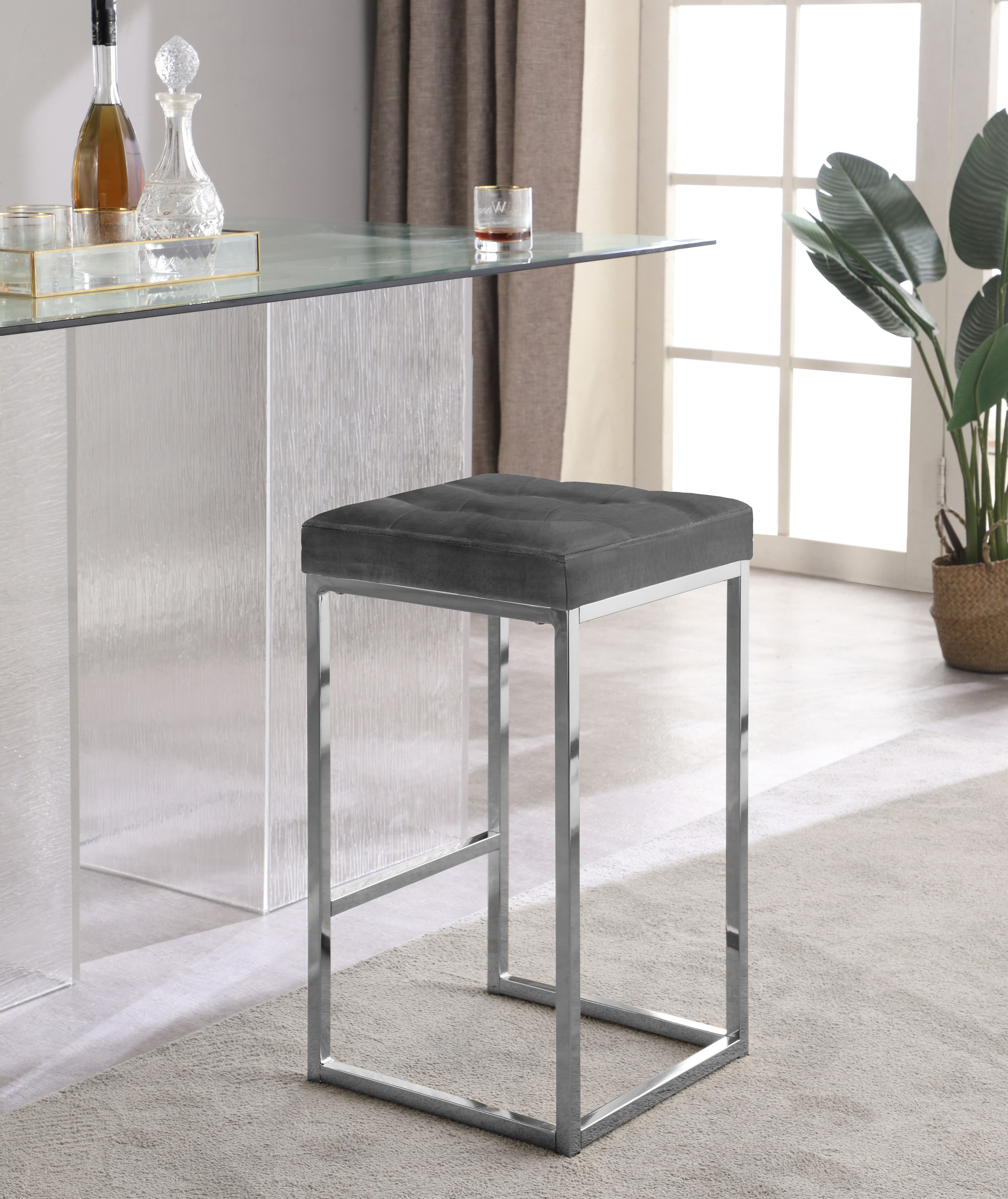 Nicola - Fabric Stool (Set of 2) - Gray