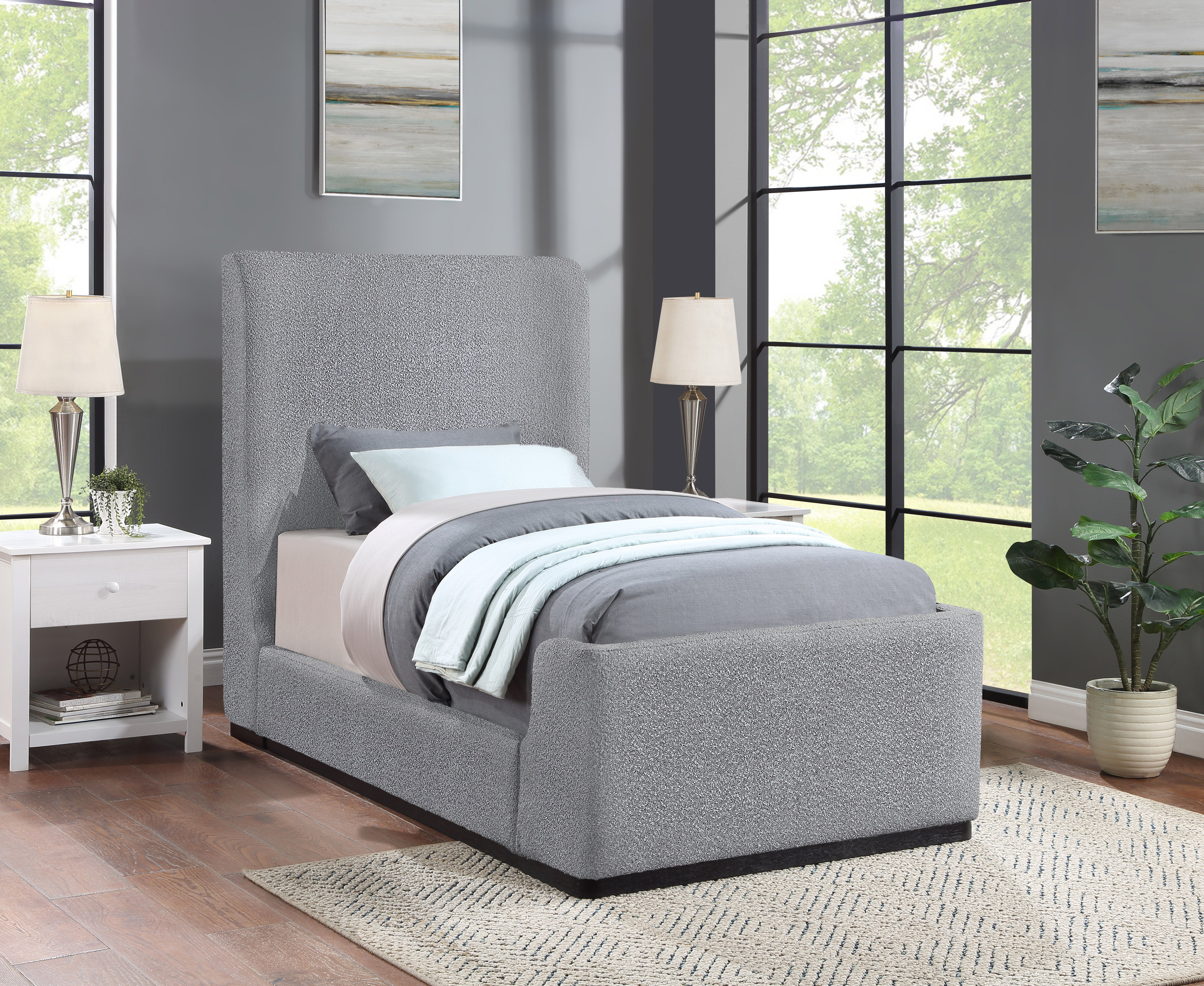 Oliver - Twin Bed - Gray