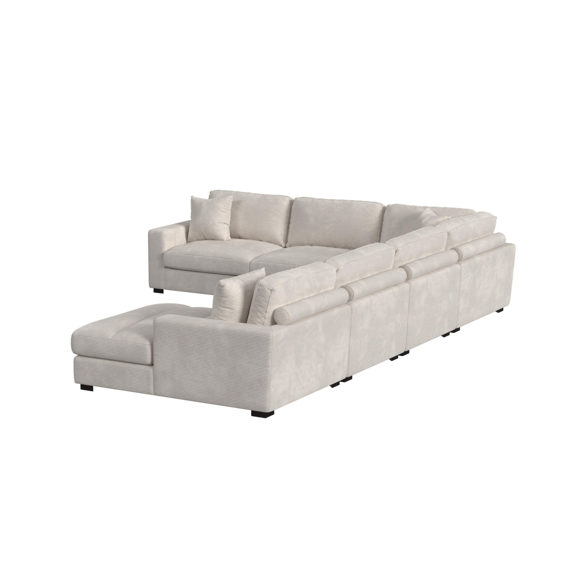 Arizona - Modular 6 Piece Sectional Set With RHF Chaise - Steno Beige