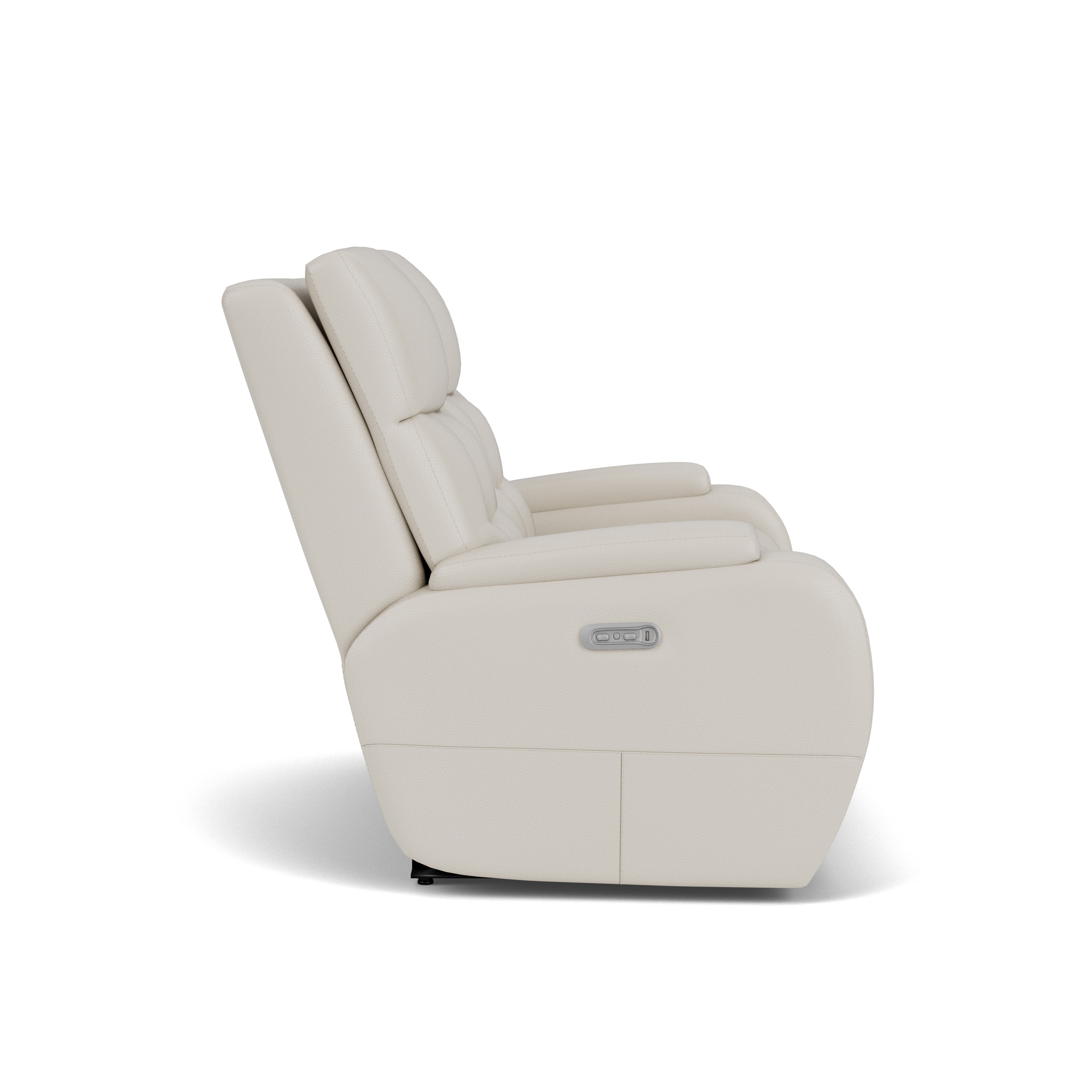Strait - Leather Power Reclining Loveseat With Power Headrests, white, view 5