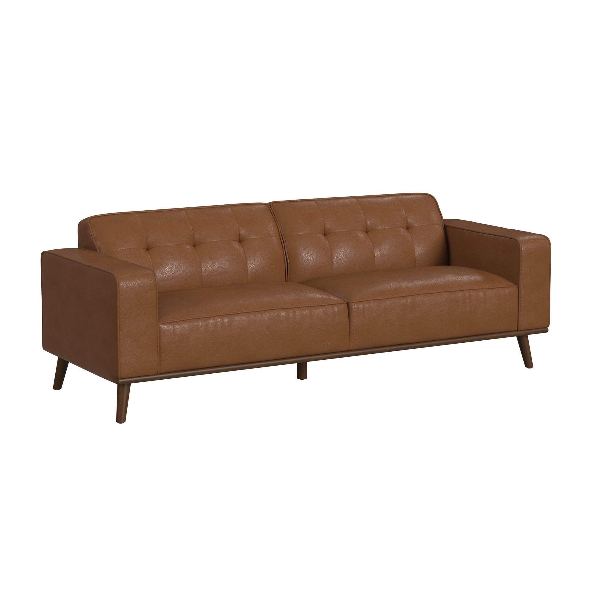 Destiny - Sofa With Wood Front - Pebble Tan